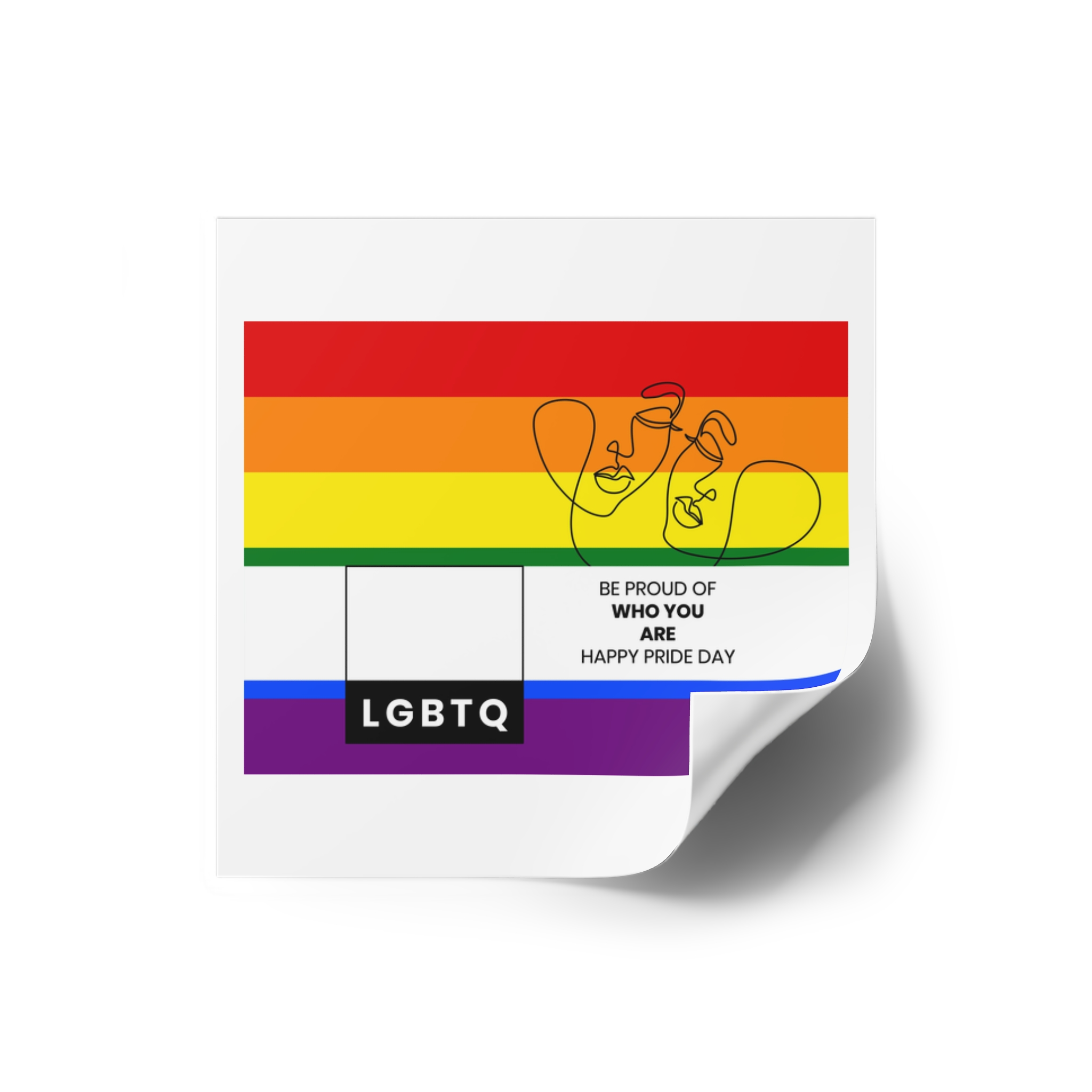 Lgbtq Pride Month Celebration Banner Poster Card Design Vector Illustration Laminate Stickers Square - Image 2