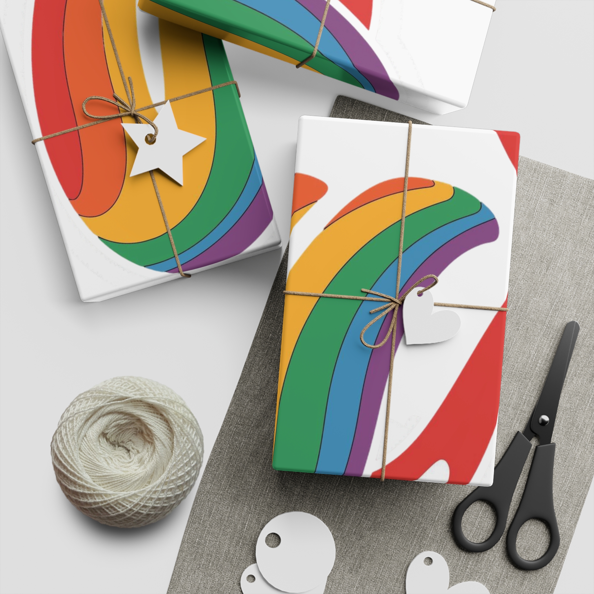 Rainbow Tongue Pop Art Lips Illustration Gift Wrapping Paper Sheets 1pc - Image 5