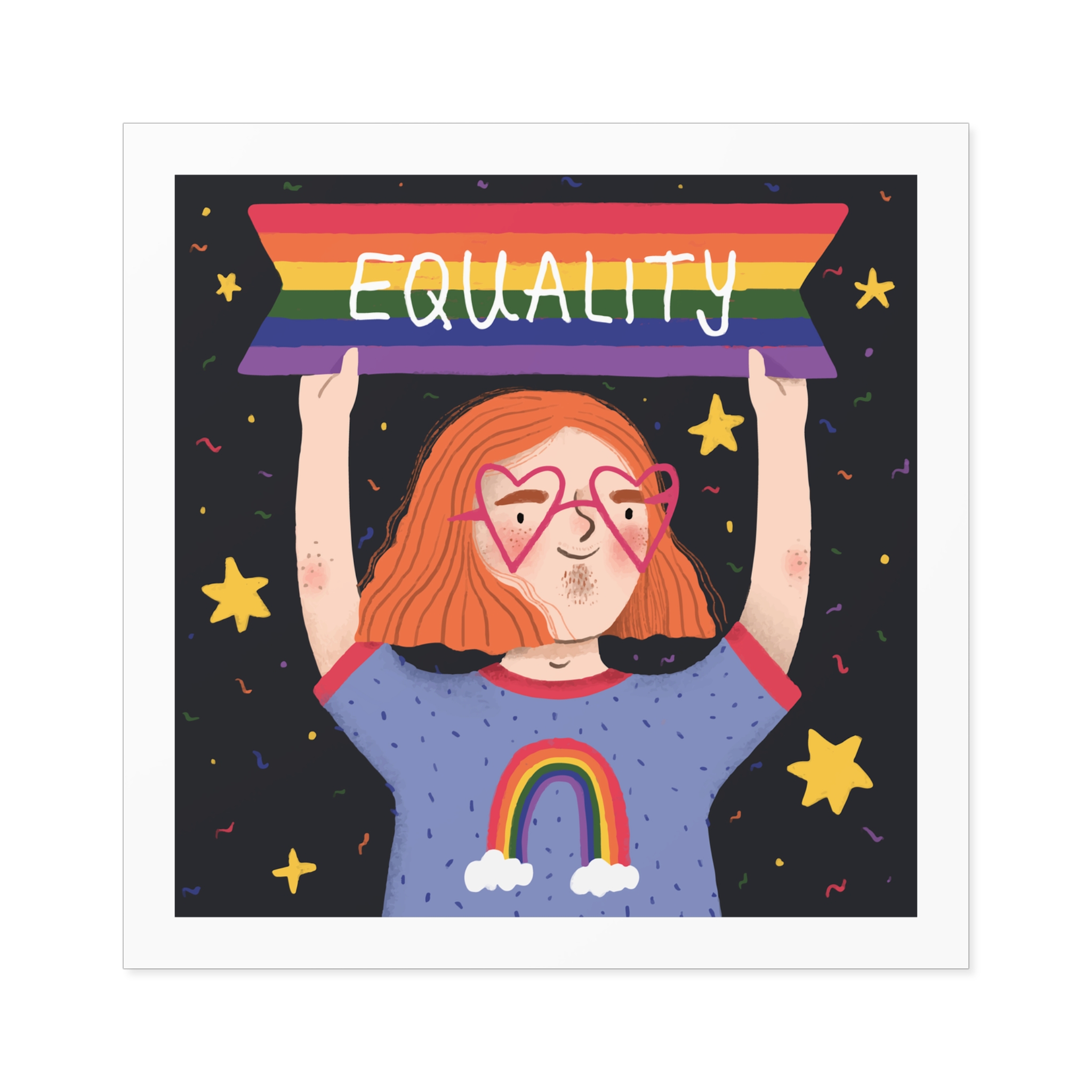 Pride Day Concept Equality Message Laminate Stickers Square - Image 41
