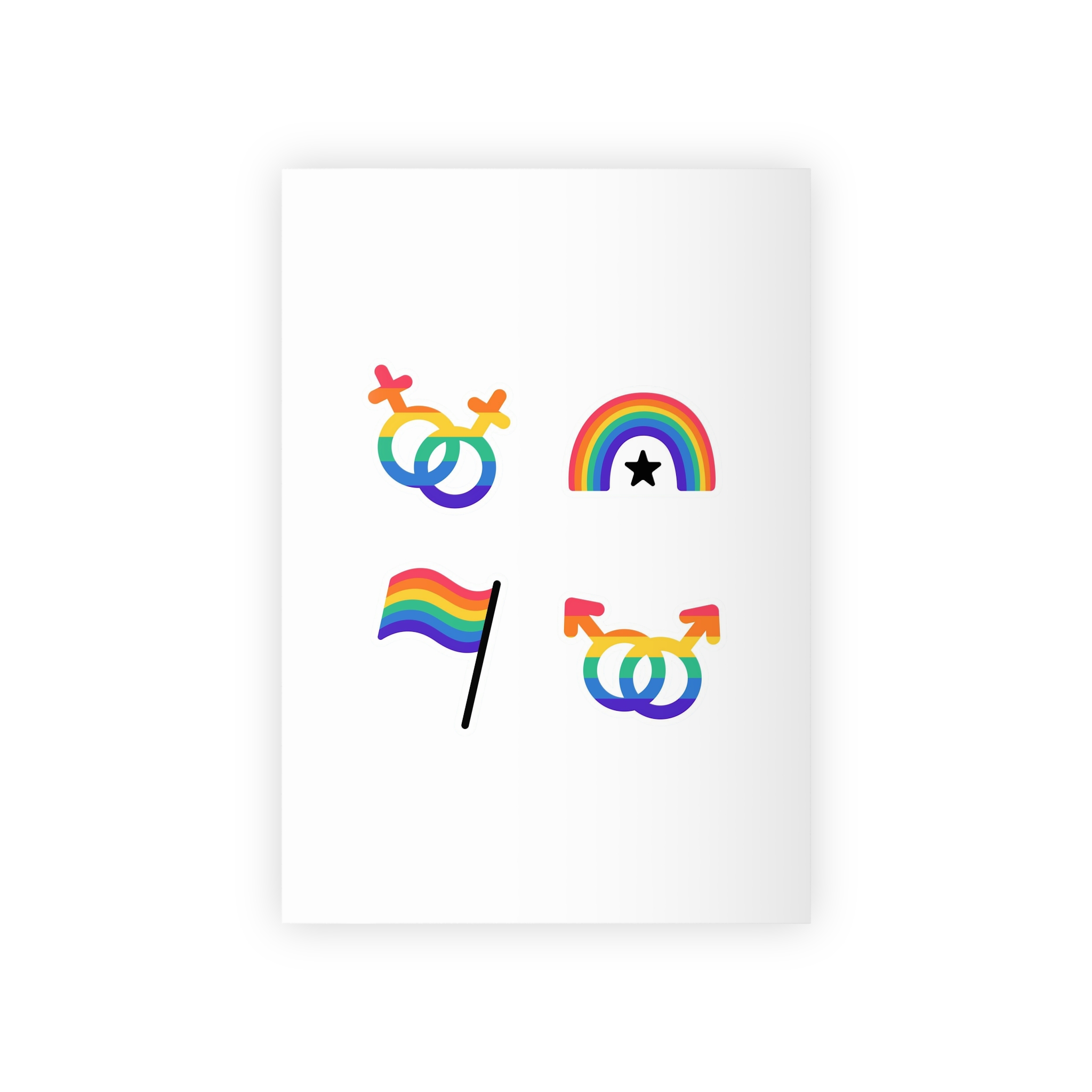 Lgbt Stickers Doodle Style Lgbtq Set Lgbt Pride Community Symbols Rainbow Colored Elements Flag Heart Rainbow Gift Wrapping Paper Rolls 1pc