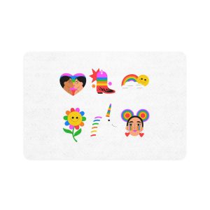 Flat Design Elements Collection Pride Month Celebration Pet Food Mat 12x18