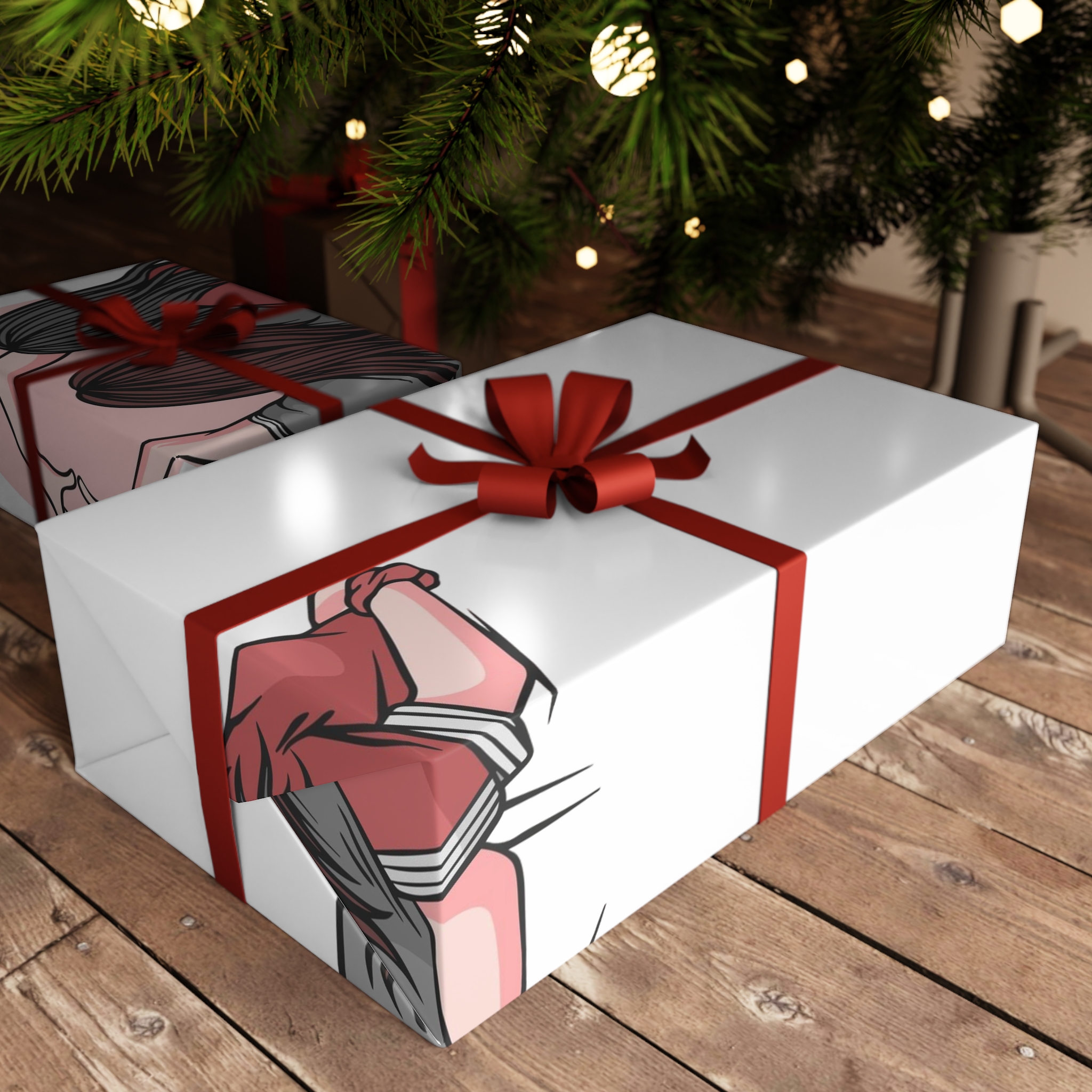 Hand Drawn Friendship Day With Friends Hugging Gift Wrapping Paper Sheets 1pc - Image 3