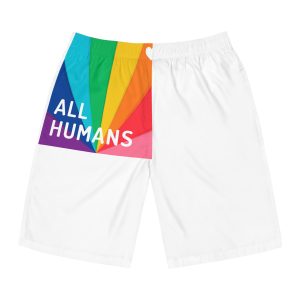 Rainbow Colored Background With All Humans Concept Pride Month Mens Board Shorts Aop