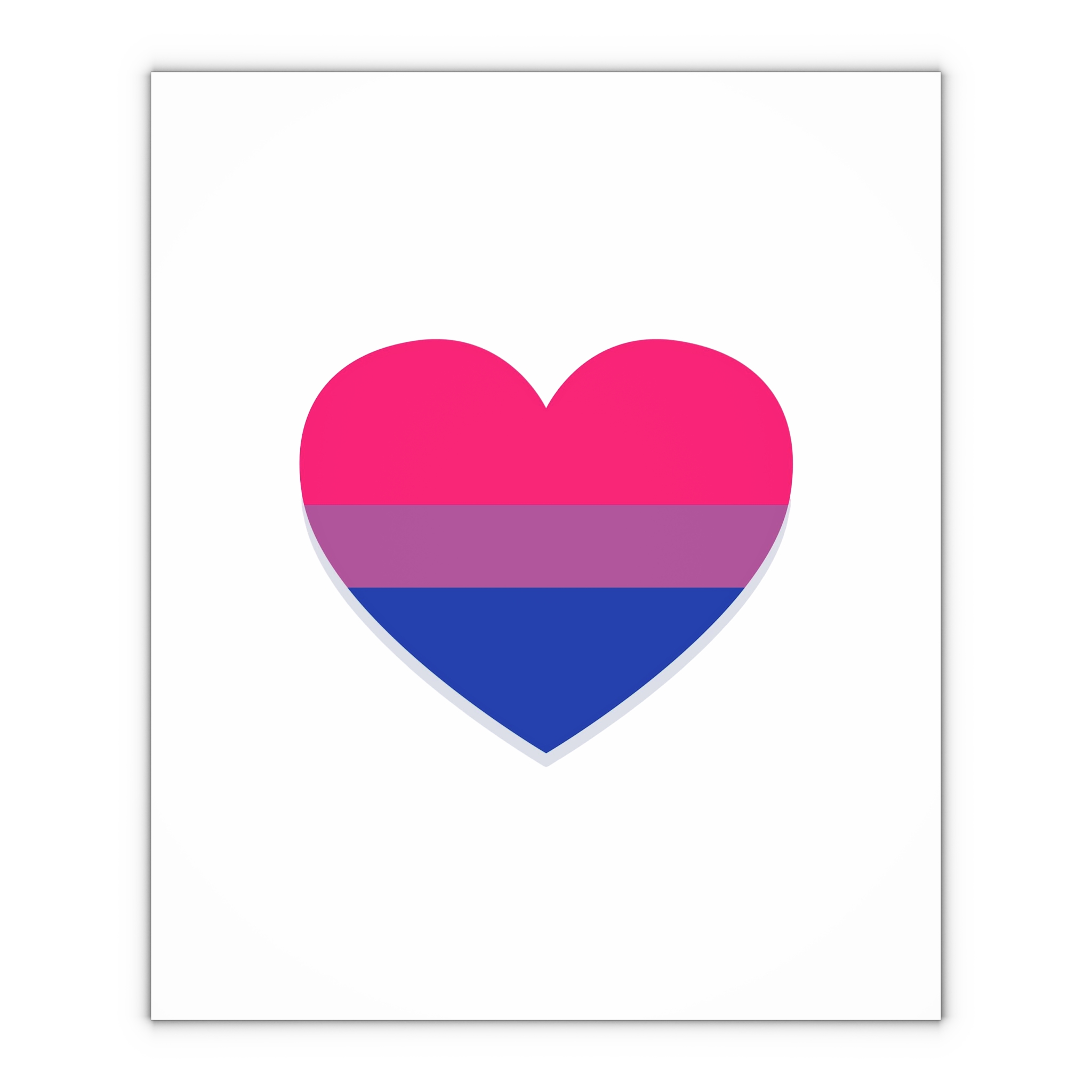 Bisexual Flag Heart Shape Gift Wrapping Paper Sheets 1pc - Image 4