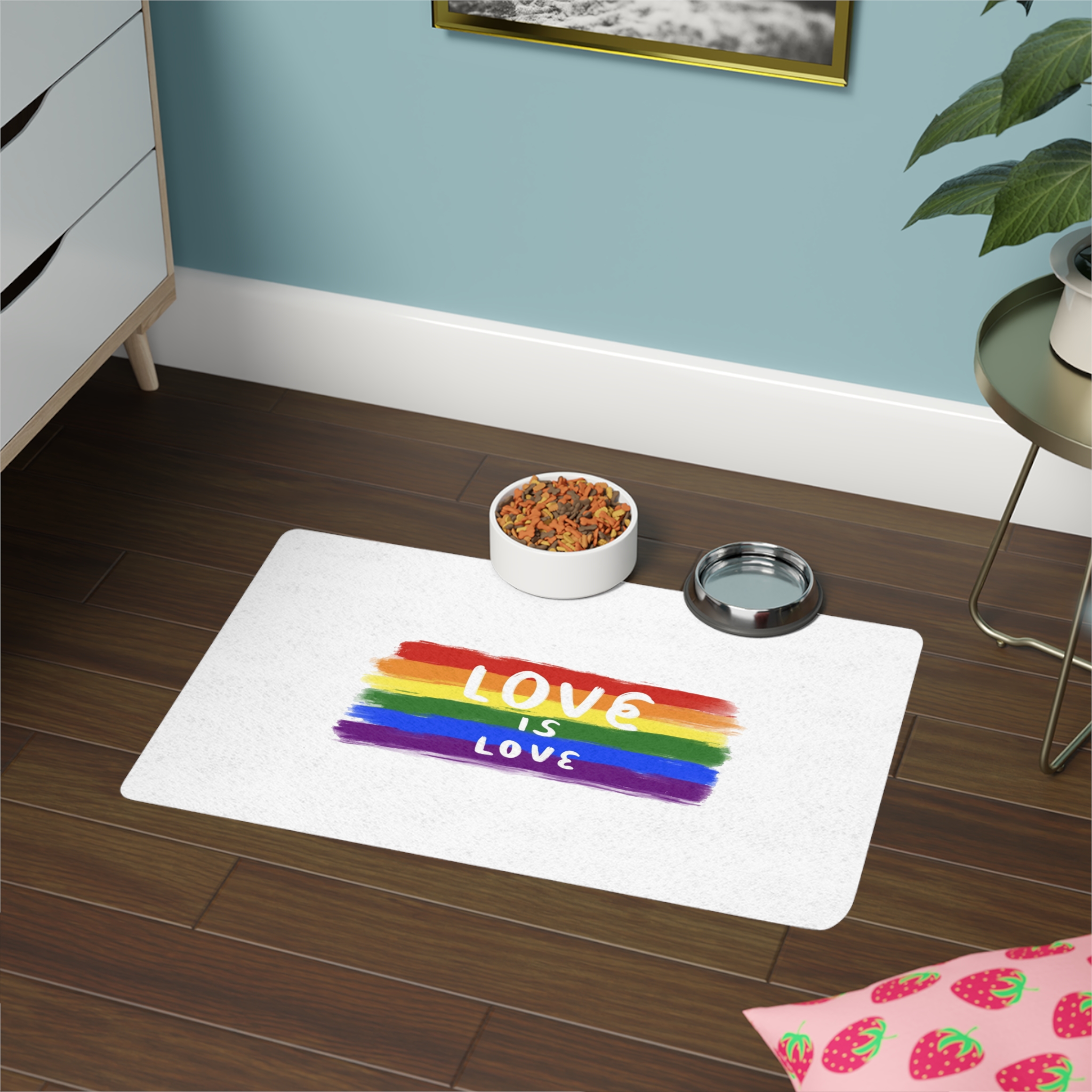Pride Day Celebration Pet Food Mat 12x18 - Image 4