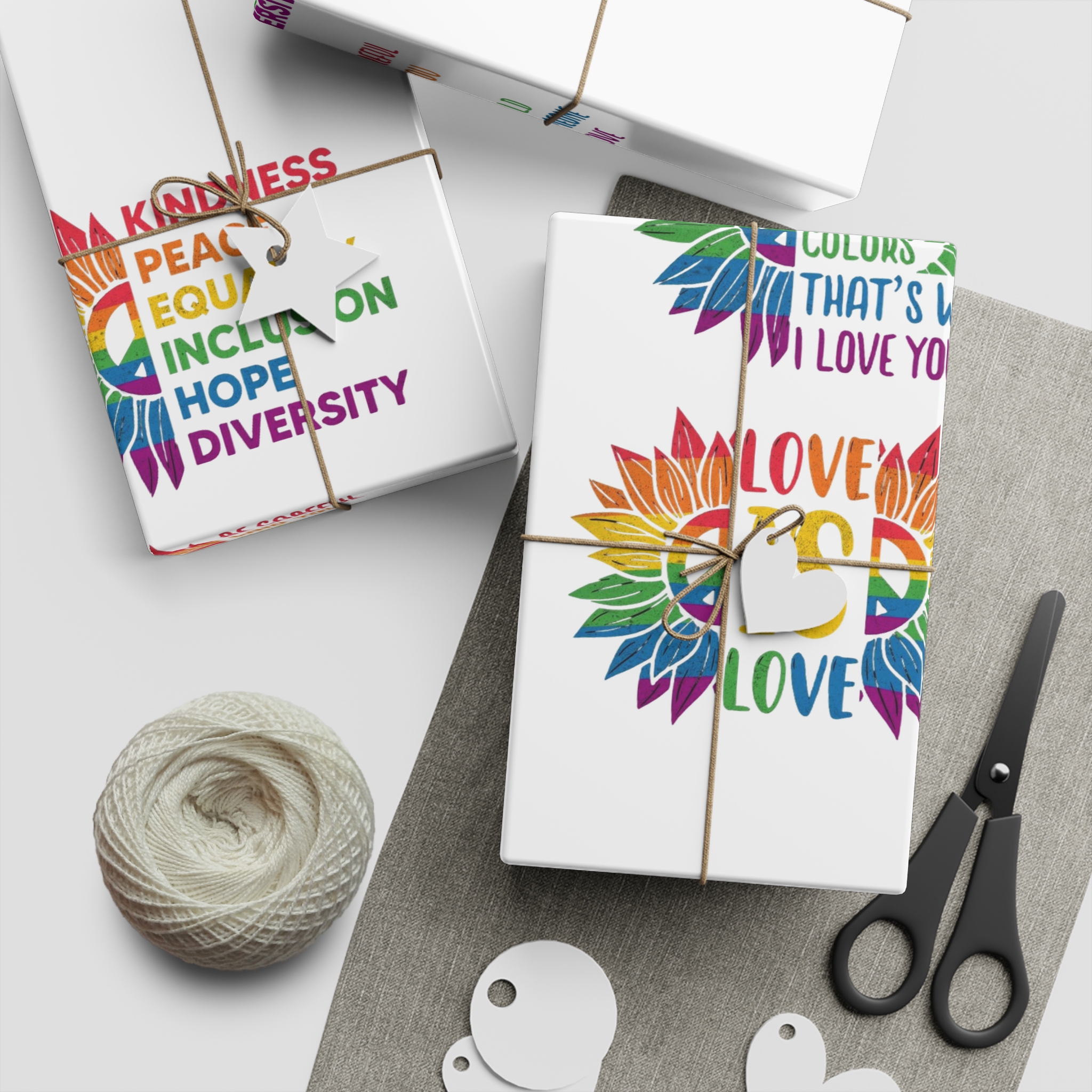 Sunflower Pride Gay Rainbow T Shirt Design Gift Wrapping Paper Sheets 1pc - Image 2