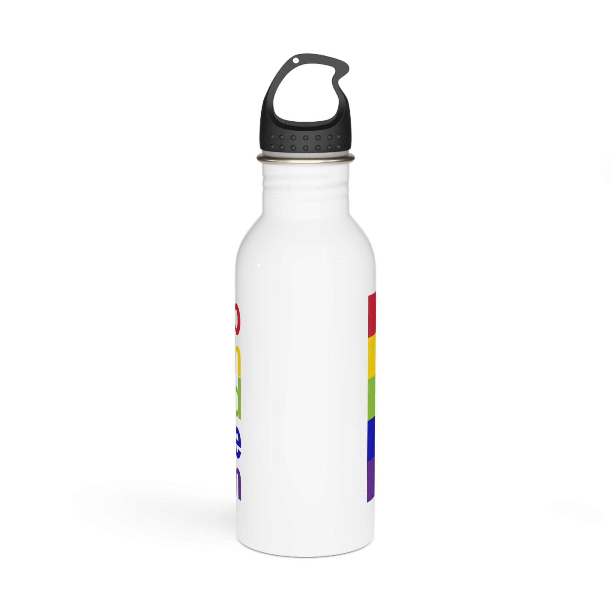 Lgbt Concept Motivating Phrase Colors Rainbow Keep Calm Be Yourself Stainless Steel Water Bottle - Image 3