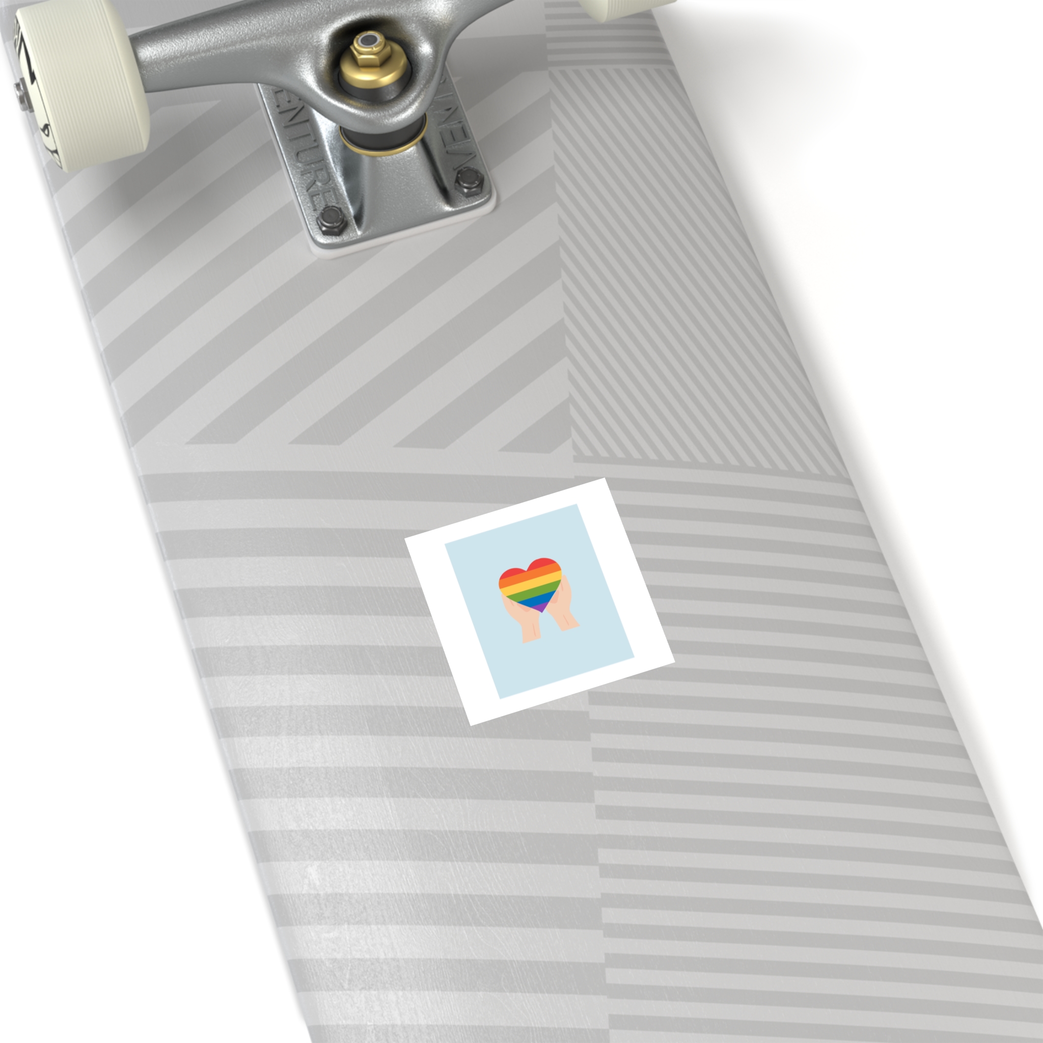Pride Lgbt Card Support Love Poster That Says Rainbow Heart It Laminate Stickers Square - Image 8
