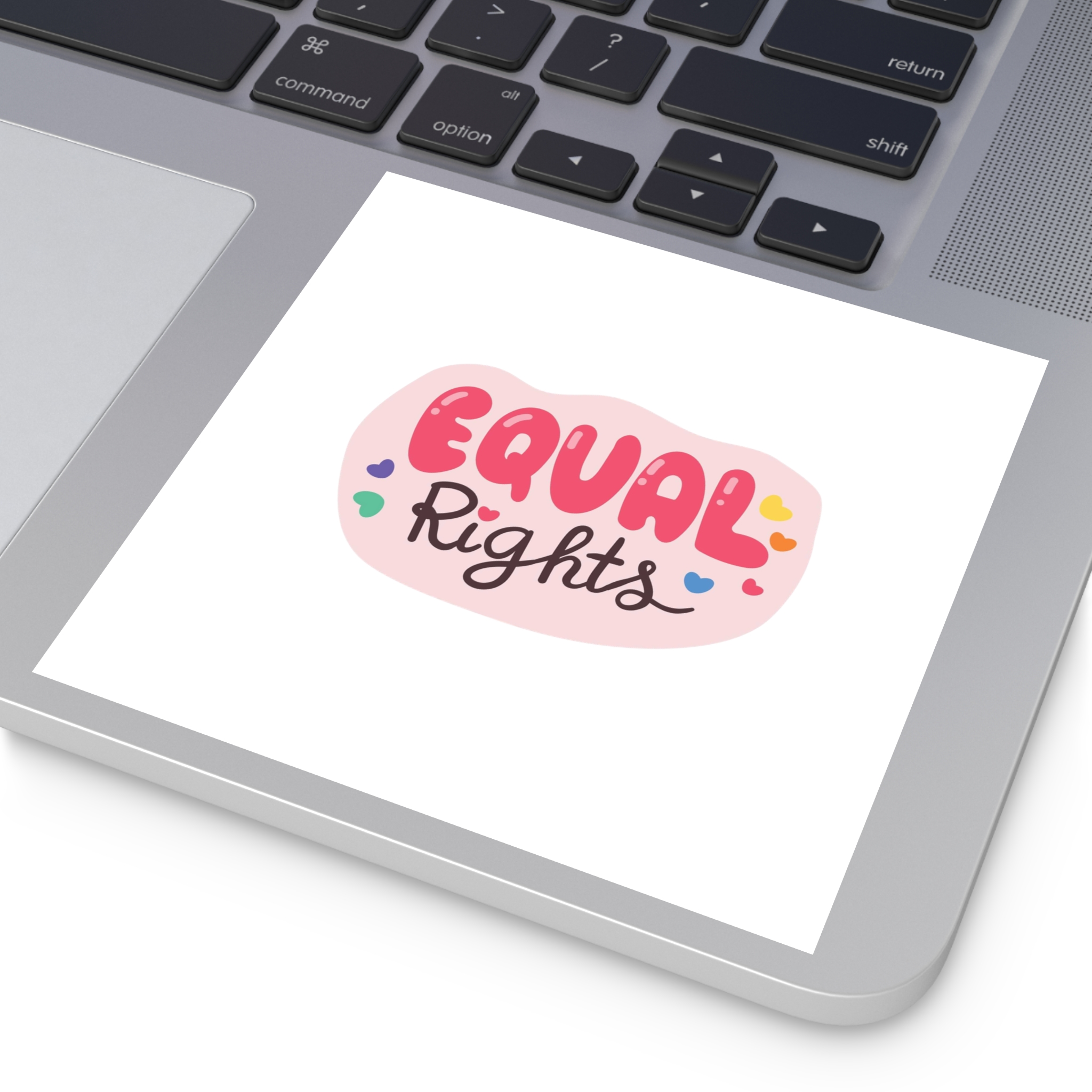 Lgbt Sticker Pack White Background Lgbtq Set Symbol Lgbt Pride Community Rainbow Elements Vector Hand Draw Illustration Hand Drawn Lettering (1) Laminate Stickers Square - Image 43