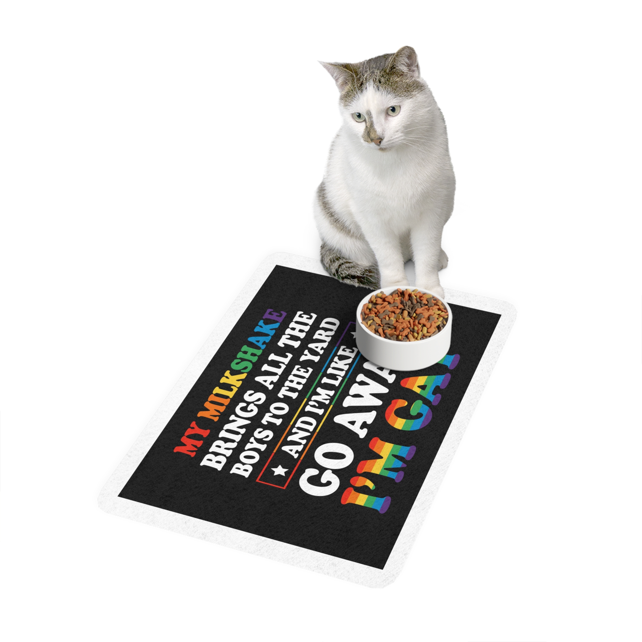 Pride Gay Lgbt Rainbow Tshirt Design(2) Pet Food Mat 12x18 - Image 3