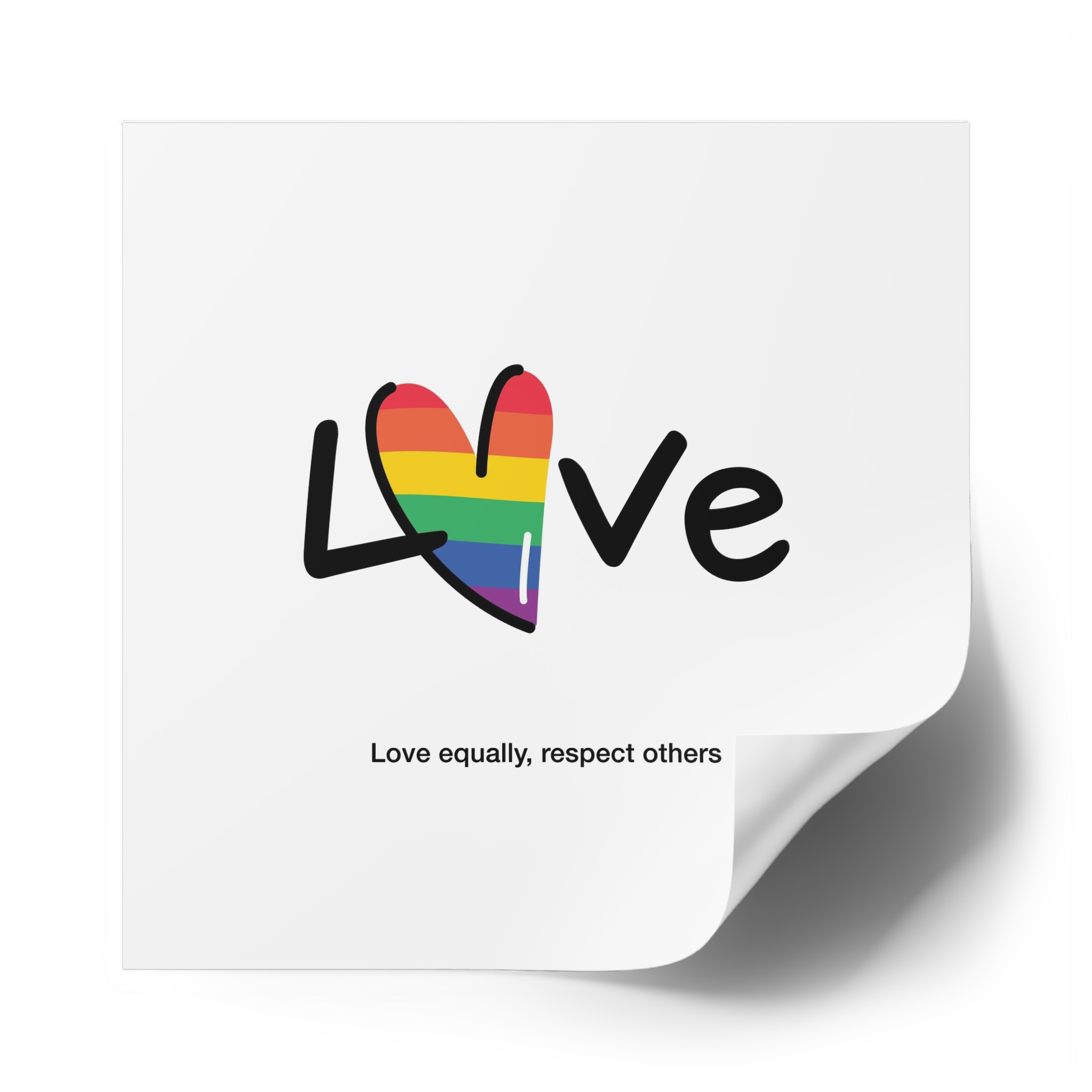 Love Letter Pride Rainbow Lettering Text Writing Pattern Freedom Love Heart Homo Colors Flag Parade(1) (1) Laminate Stickers Square - Image 50