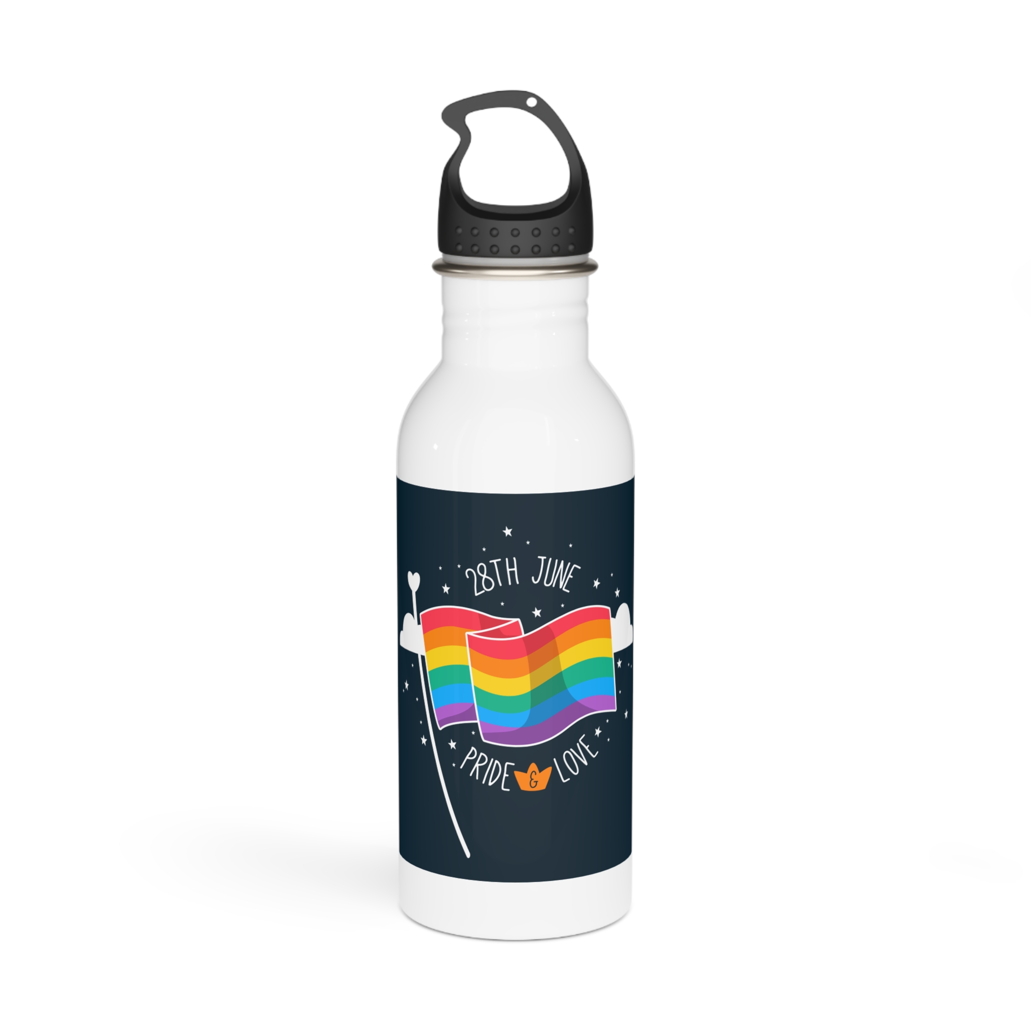 Rainbow Flag With Pride Day Concept Stainless Steel Water Bottle