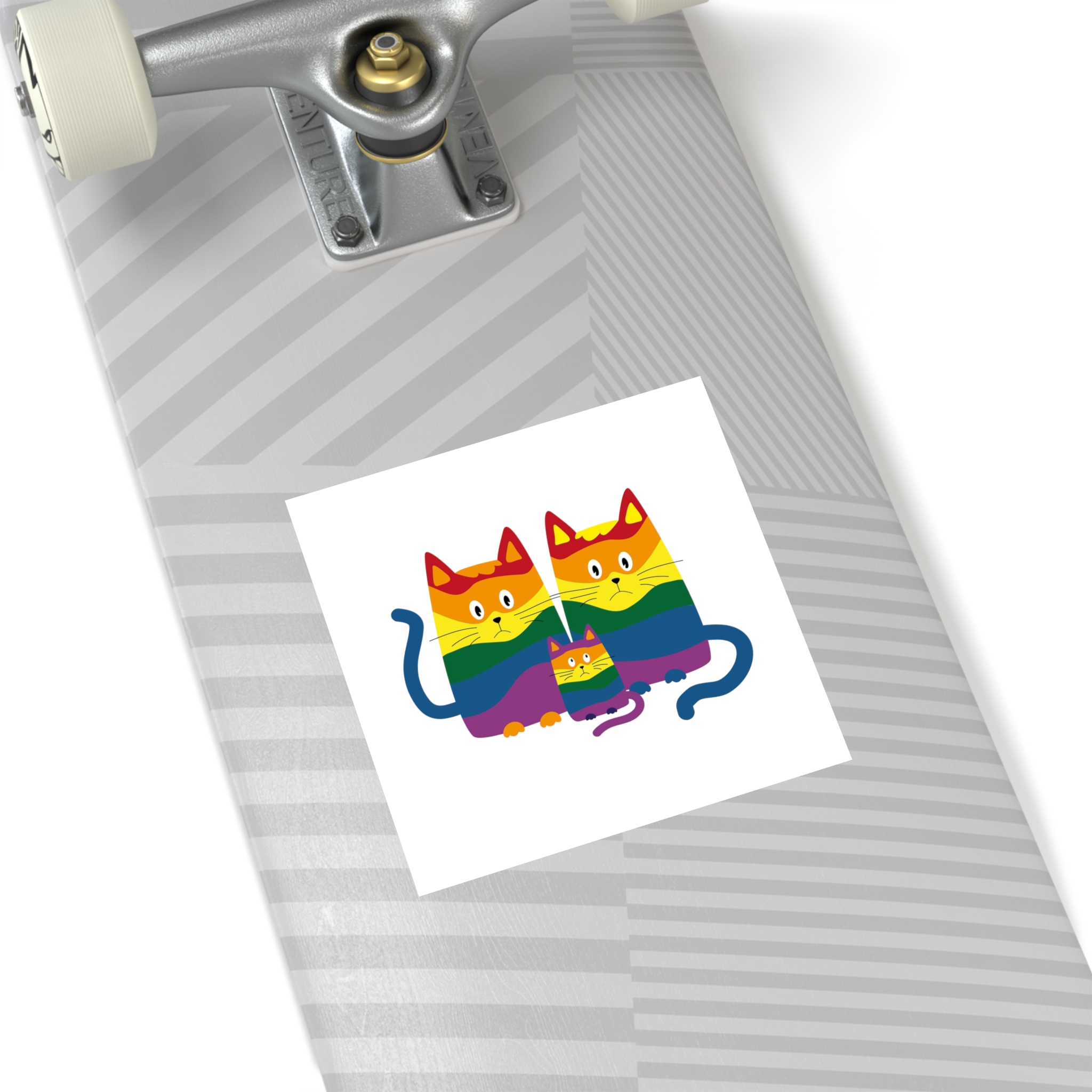 Lgbt Cats Samesex Love Like Everyone Else Cute Cartoon Cats Vector Copyspace Laminate Stickers Square - Image 36