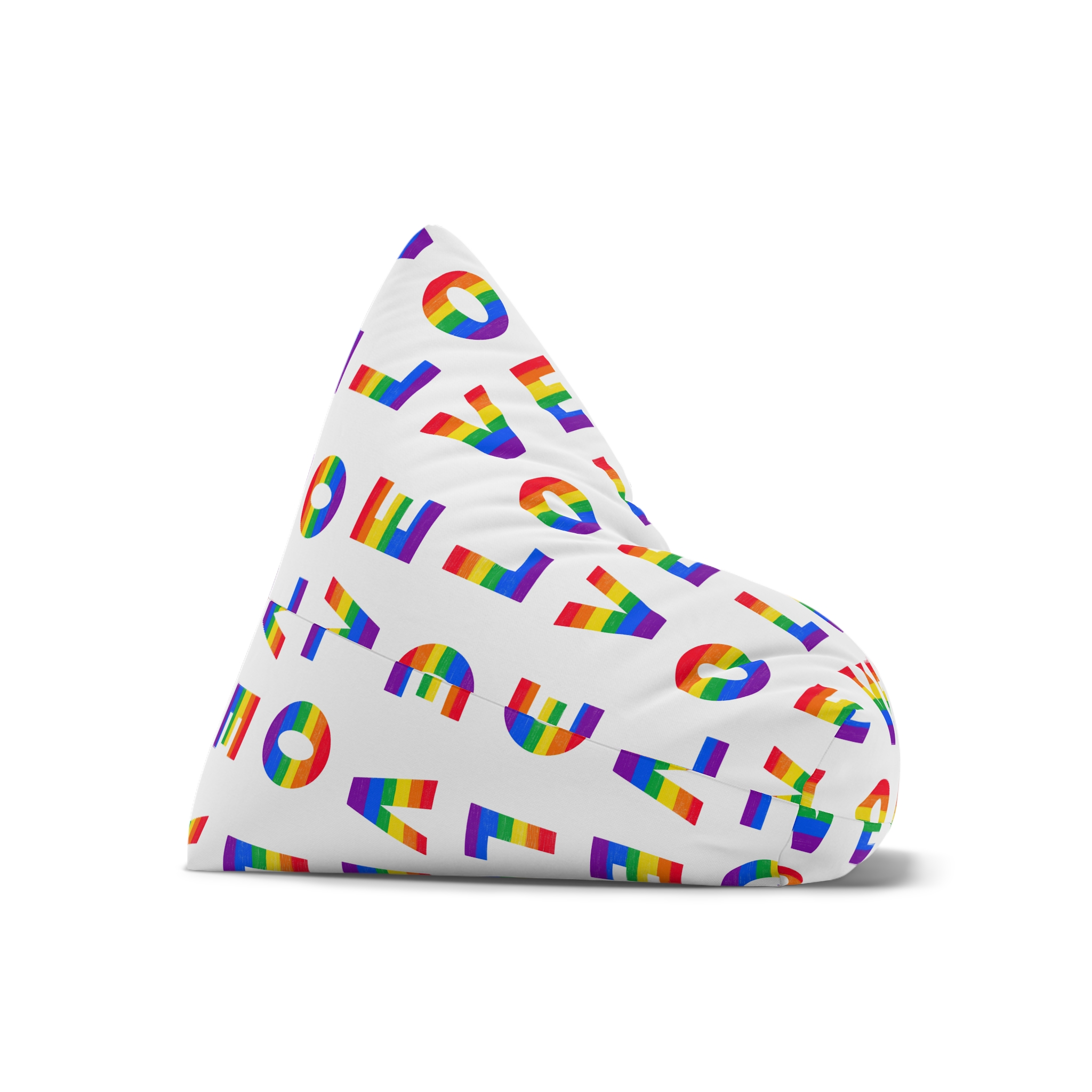 Letters Love Colored Rainbow Lgbtq Gay Pride Flag Colors Vector Lettering Lgbt History Month Pencil Crayon Textured Isolated Love Is Love Concept Bean Bag Chair Cover - Image 7