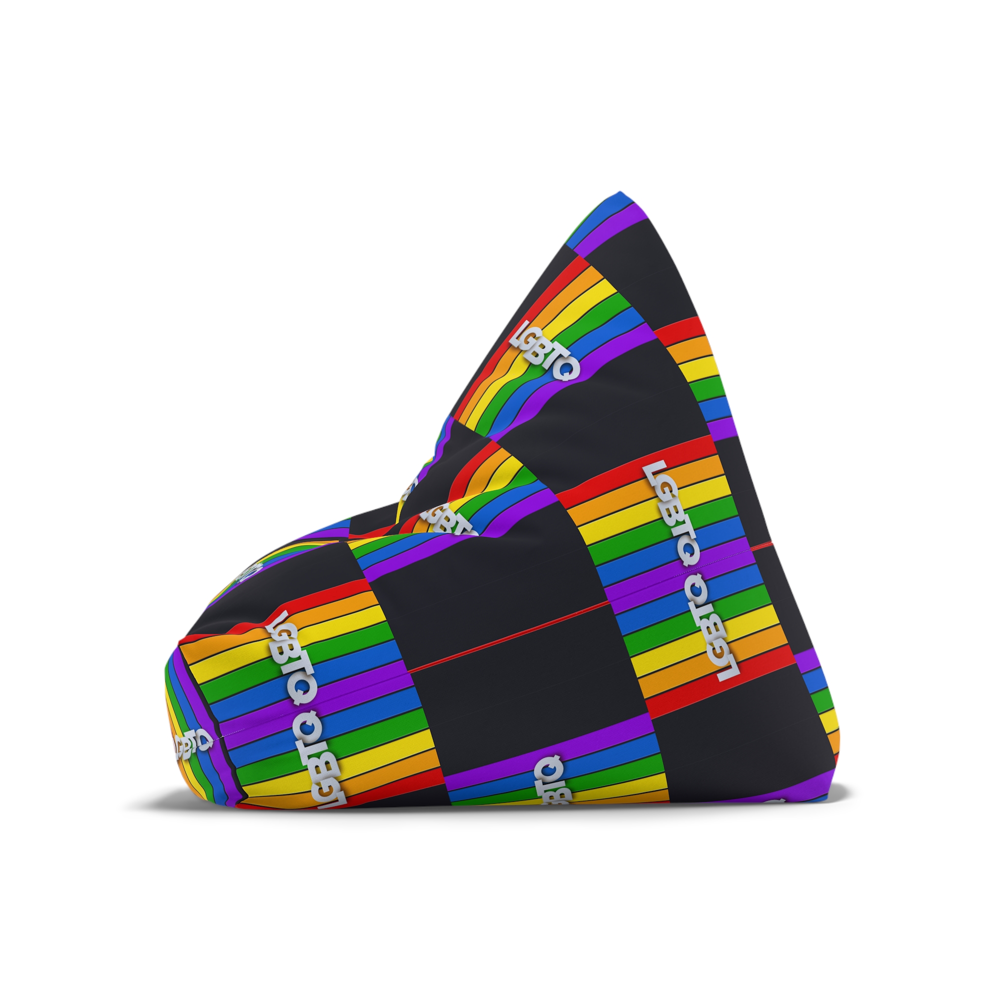 Lgbtq Paper Sign Rainbow Flag Bean Bag Chair Cover - Image 8