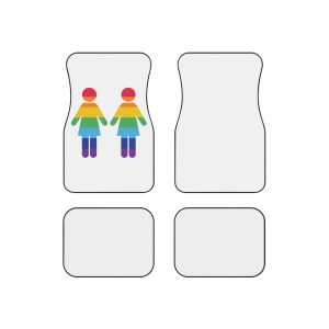 Lgbt Pride Two Lesbians Vector Icon Rainbow Colors Vector Illustration Car Mats Set Of 4