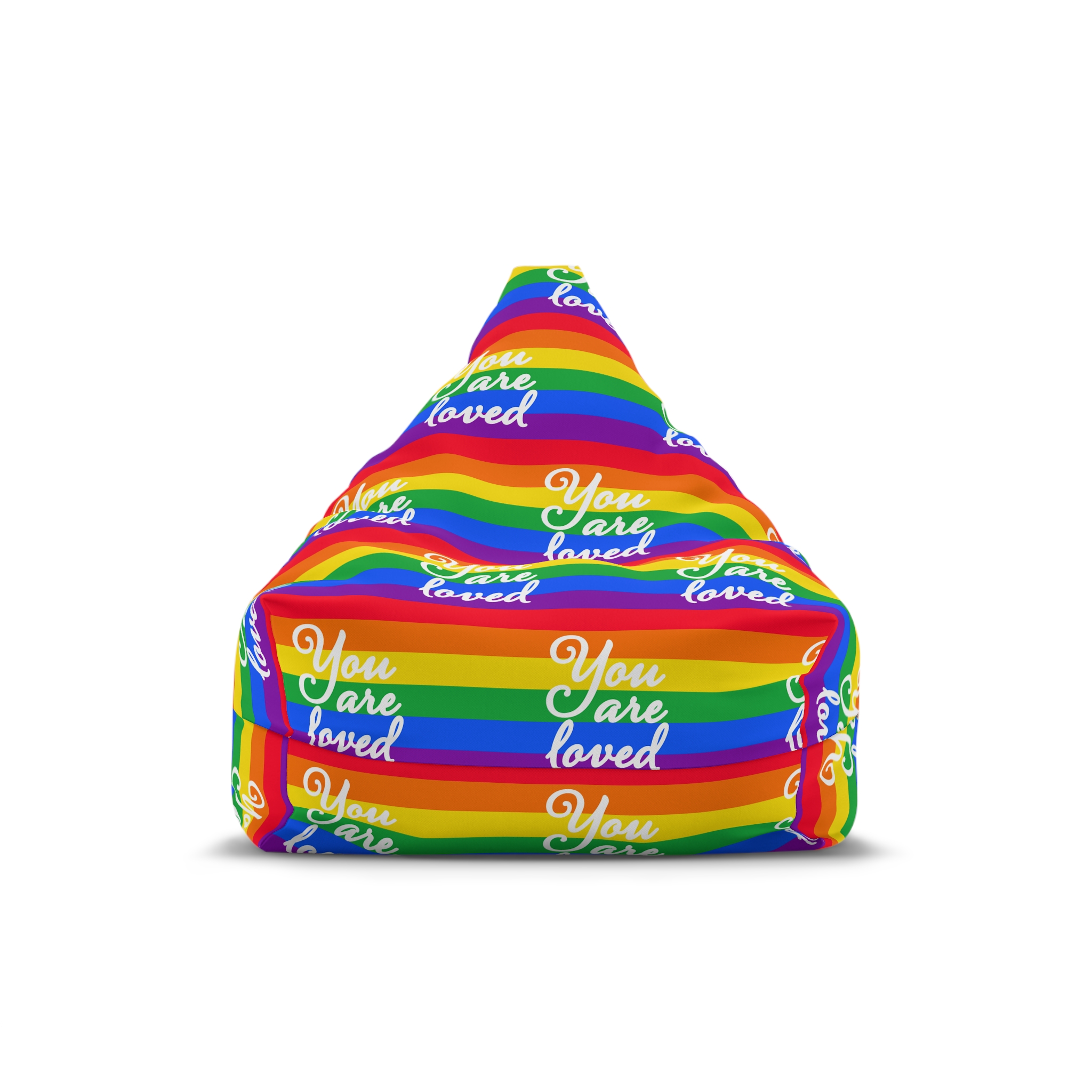 You Are Loved Words Lgbt Pride Flag Background Bean Bag Chair Cover
