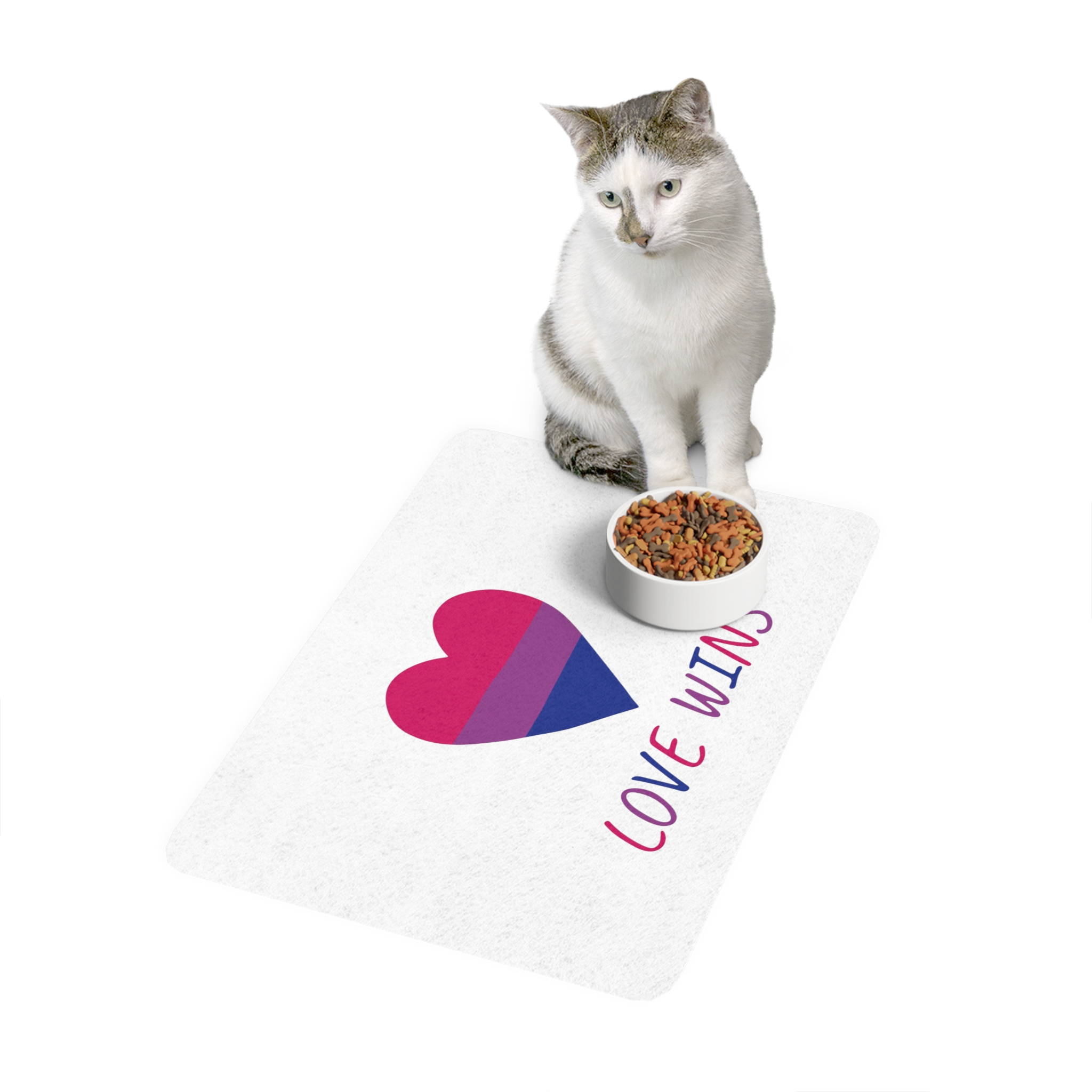 Colorful Heart Shape Bisexual Pride Flag Happy Pride Day Lgbtqia Community Pride Month Vector Hand Drawn Doodle Posters Stickers Logo Cards Pet Food Mat 12x18 - Image 3