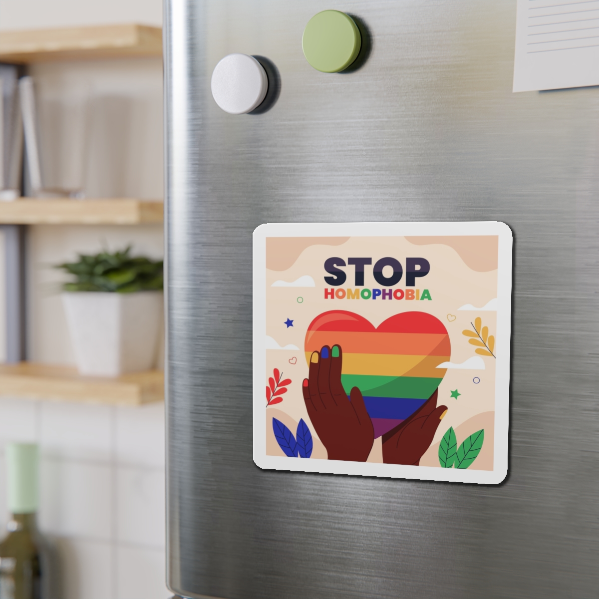 Hand Drawn Stop Homophobia Message Illustrated Die Cut Magnets - Image 12