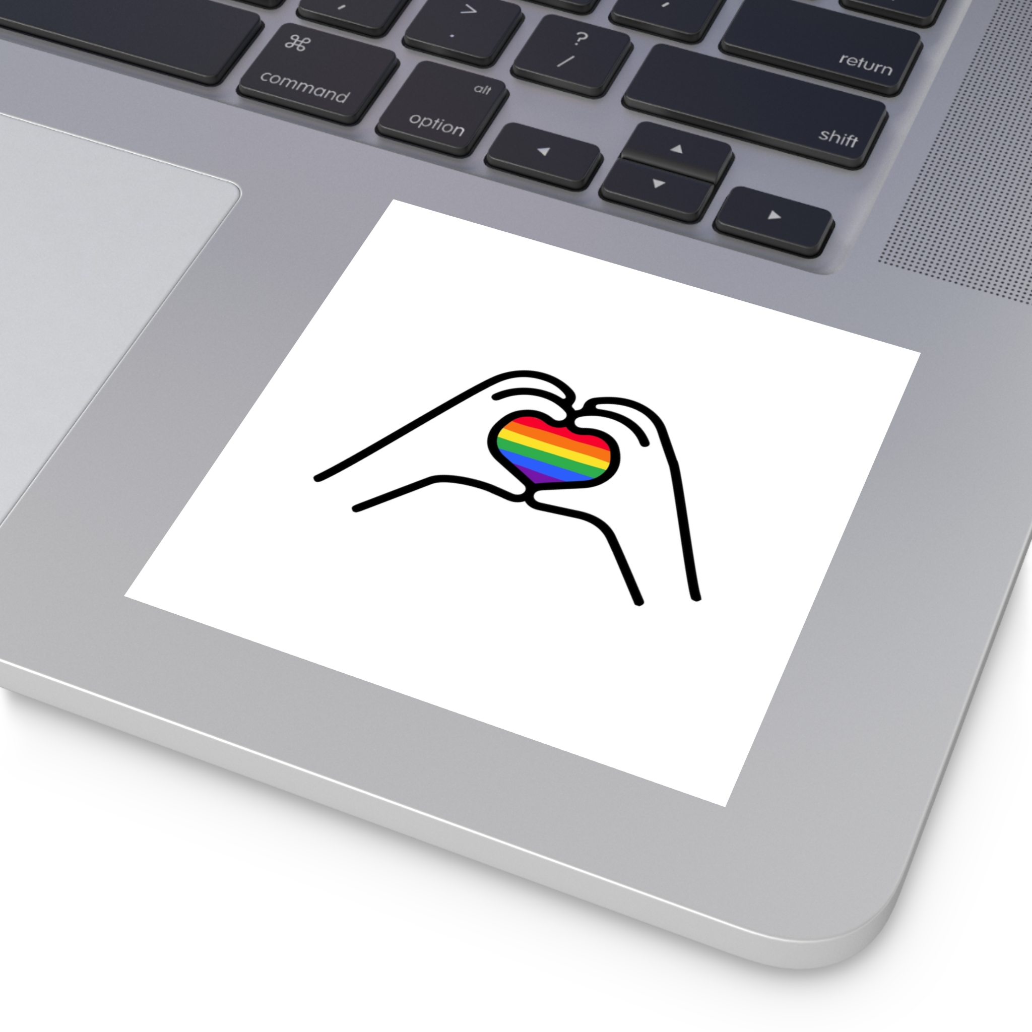 Lgbt Concept Heart Colors Lgbtq Flag Love Is Love Shape Heart Icon Lgbt Laminate Stickers Square - Image 27