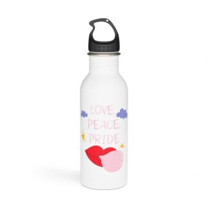 Pride Month Cartoon Funky Card Lgbt Festive Groovy Retro Poster Tolerance Freedom Stainless Steel Water Bottle