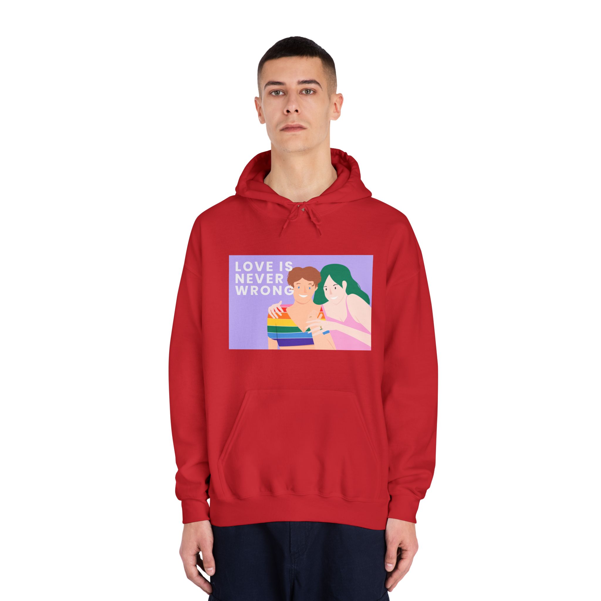 Lgbtq Gay Couple Banner Template Pride Month Unisex Dryblend Hooded Sweatshirt - Image 35