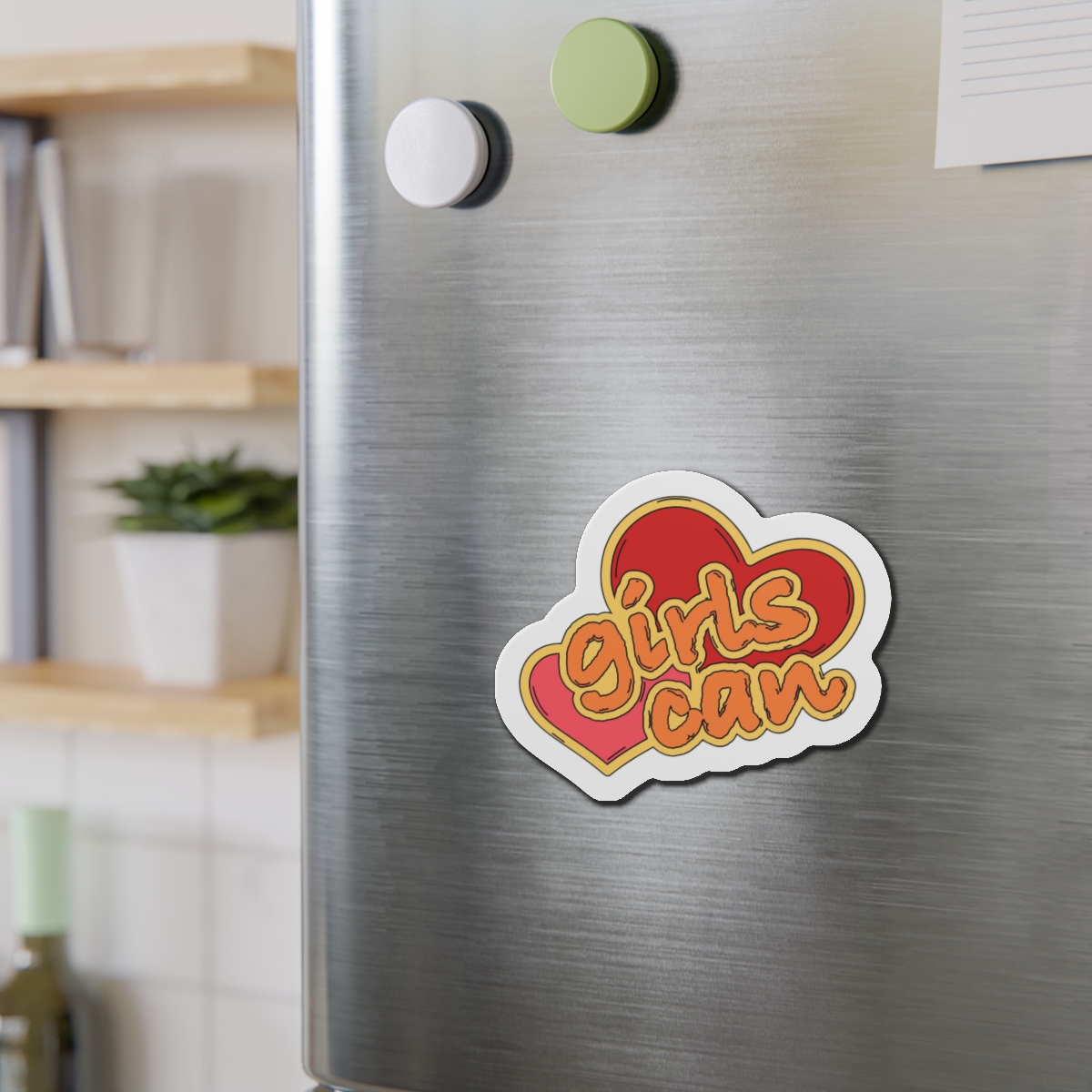 Girls Can Heart Sticker Vector Die Cut Magnets - Image 12