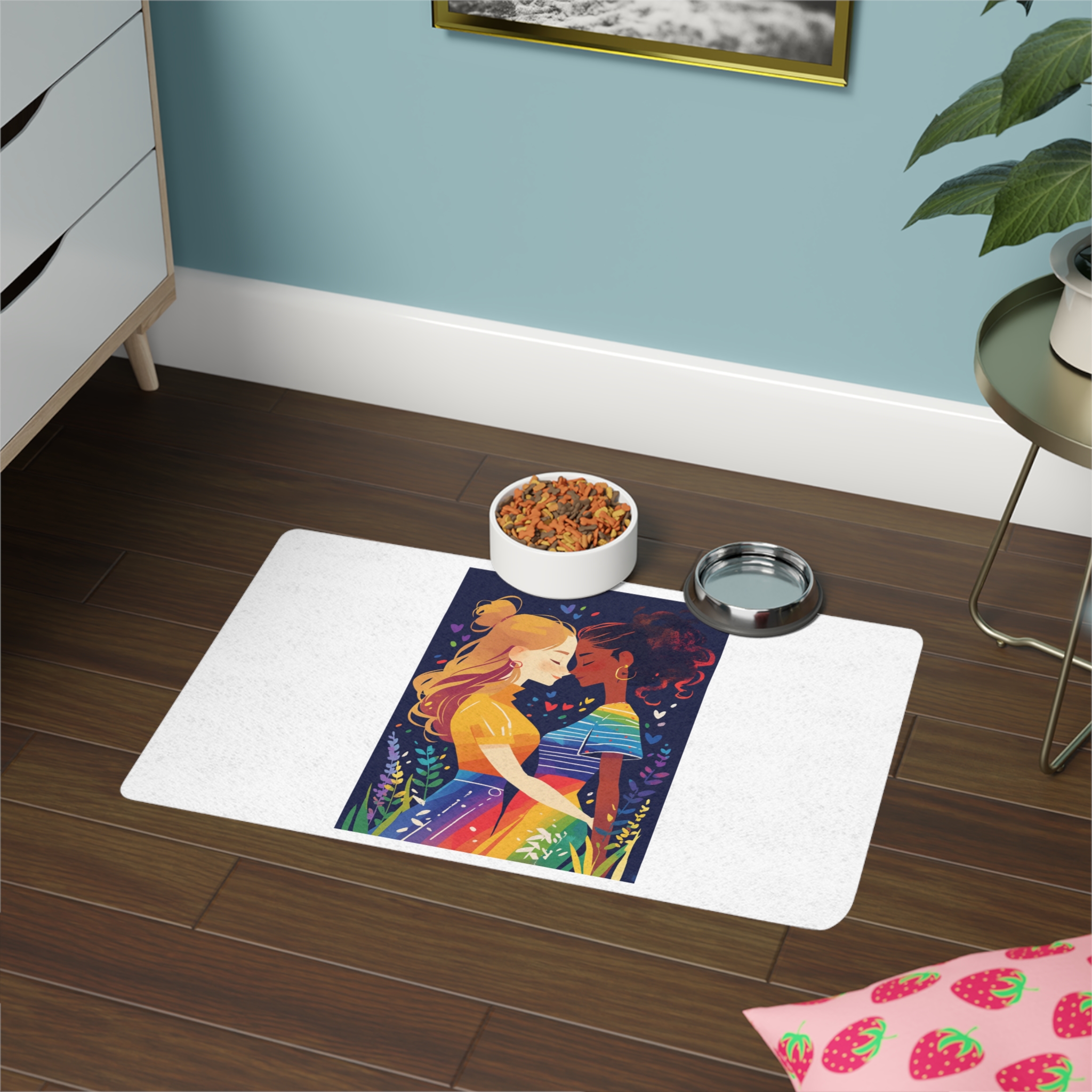 Lesbian Pride Design 4C2A5F Pet Food Mat 12x18 - Image 4