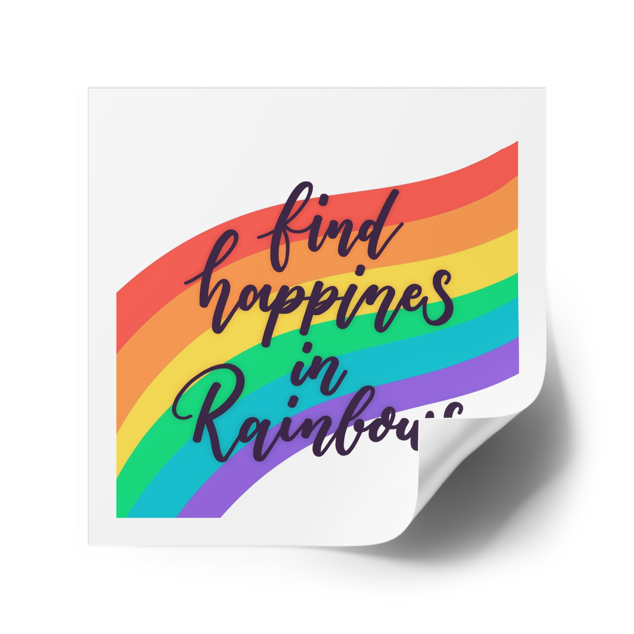 Pride Day Lettering With Rainbow Colors Laminate Stickers Square - Image 74