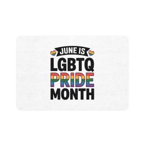 June Is Lgbtq Pride Month Colorful Text Pet Food Mat 12x18