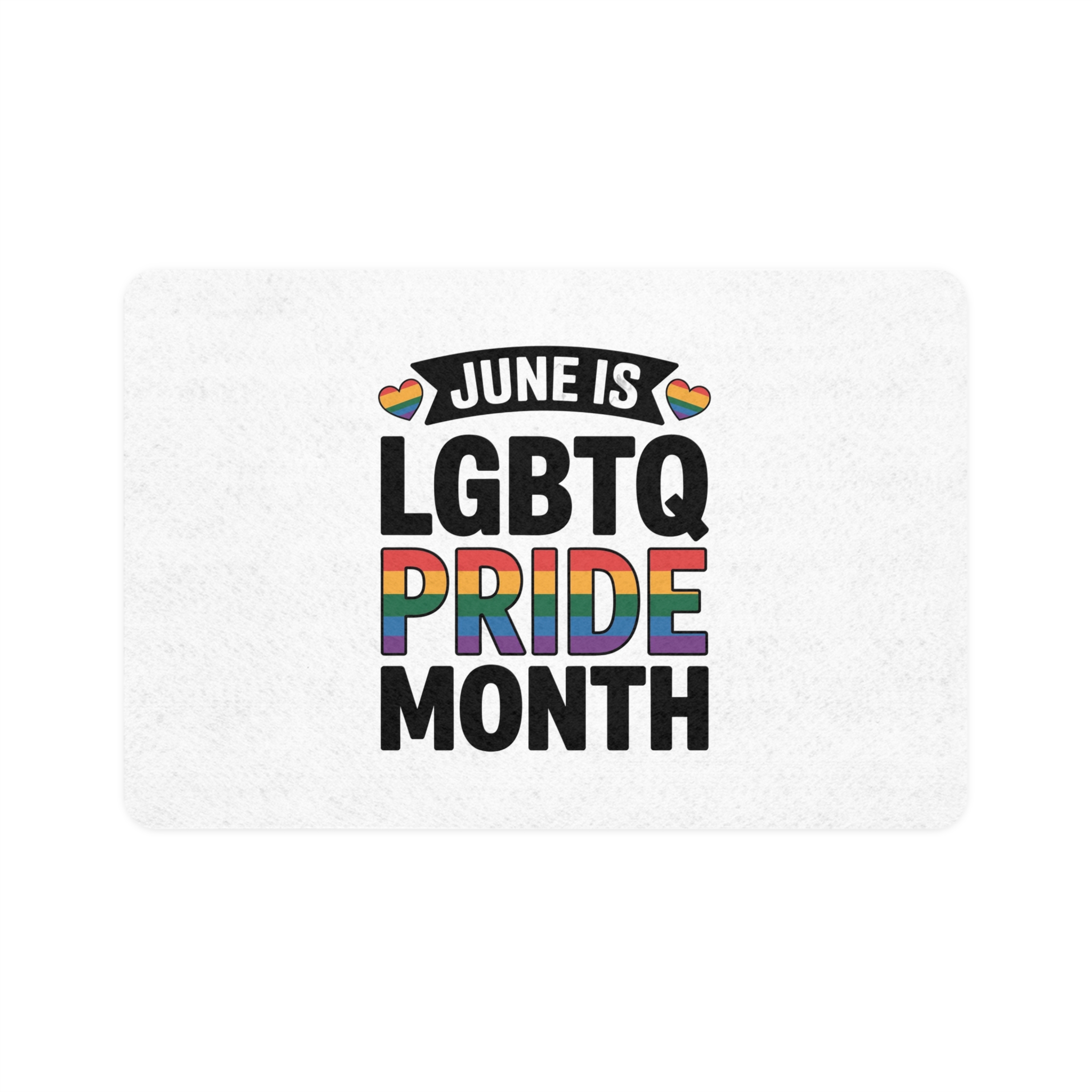 June Is Lgbtq Pride Month Colorful Text Pet Food Mat 12x18