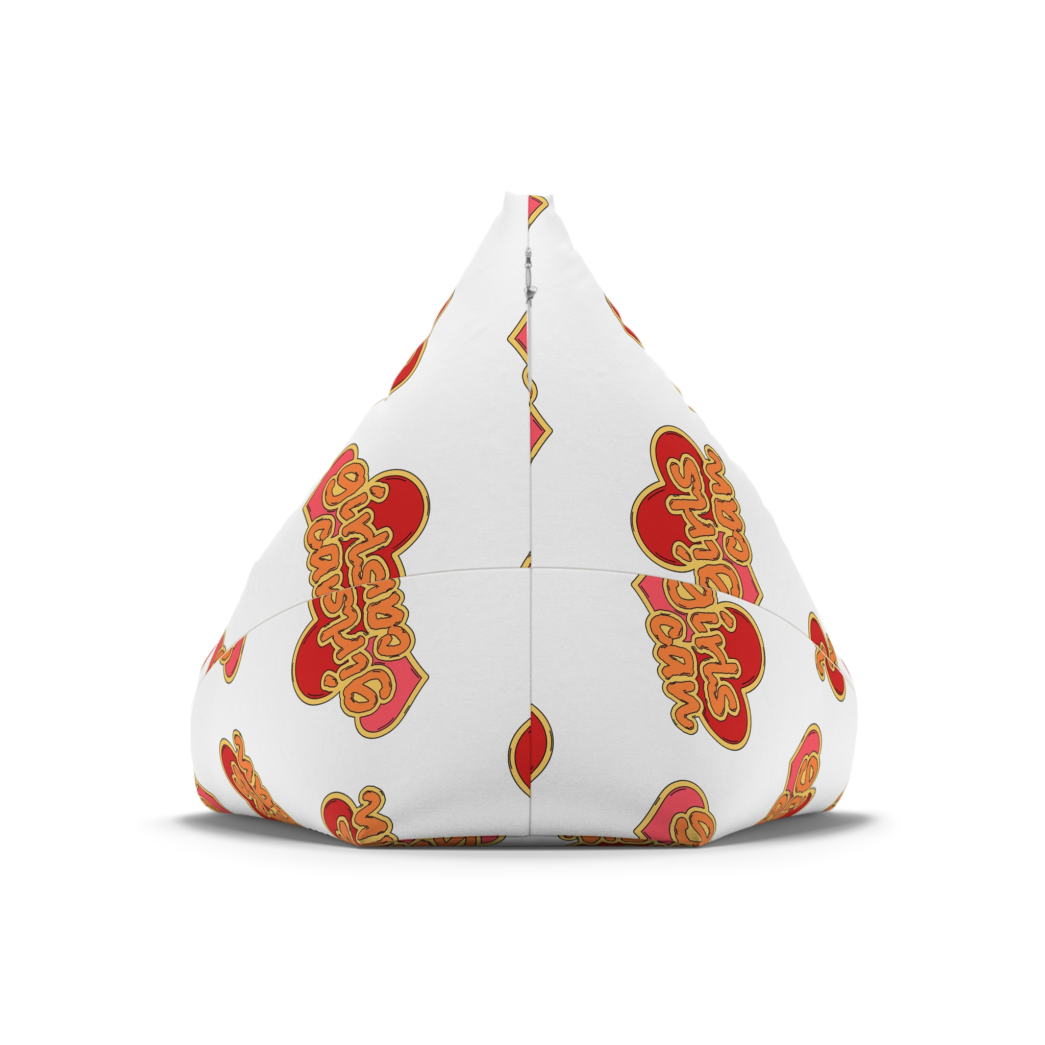 Girls Can Heart Sticker Vector Bean Bag Chair Cover - Image 6