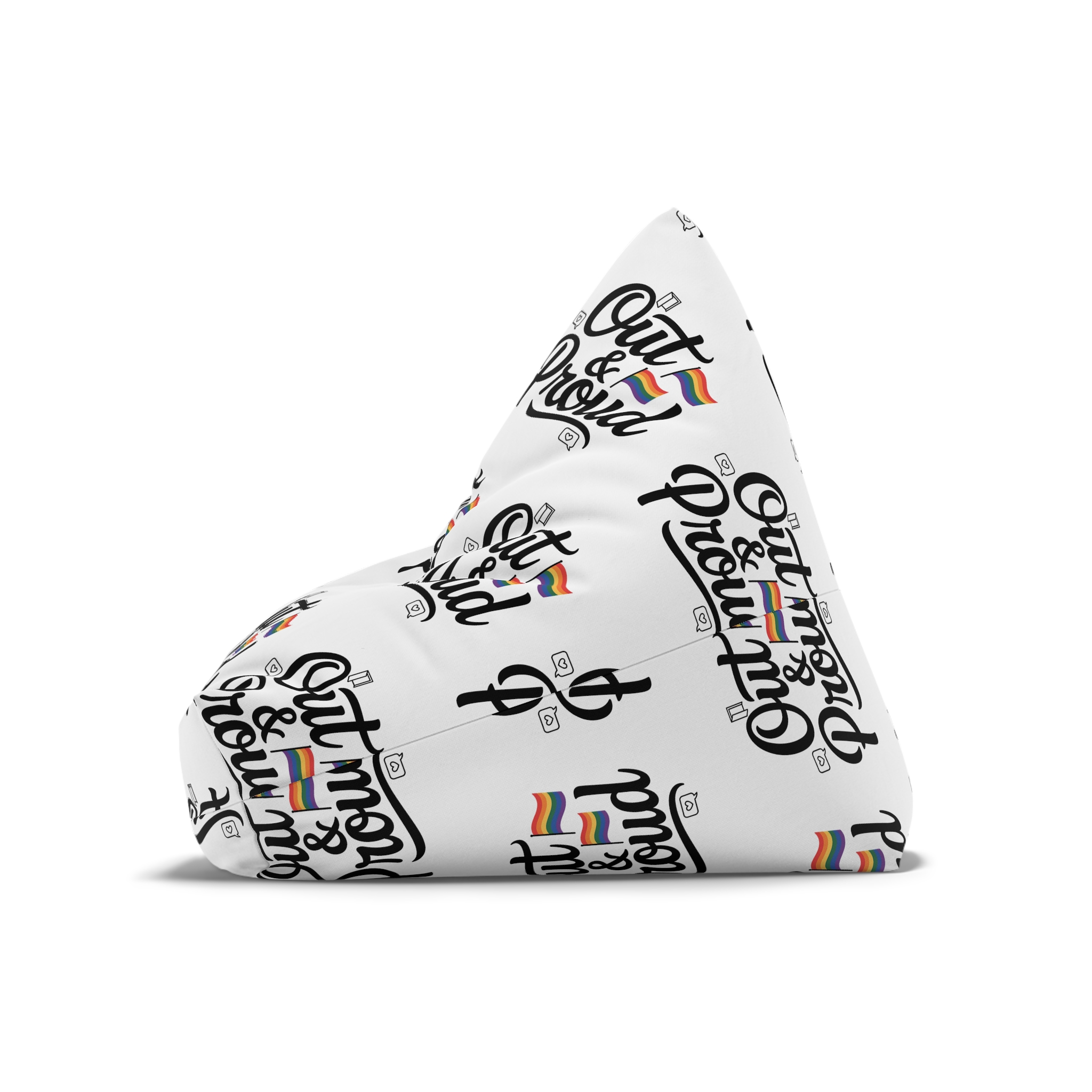 Out Proud T Shirt Design Isolated White Background1 Bean Bag Chair Cover - Image 8