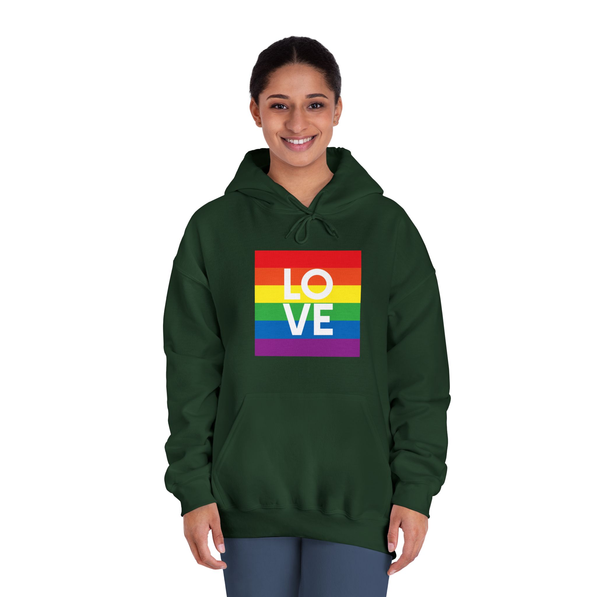 Love Lgbt Squere White Unisex Dryblend Hooded Sweatshirt - Image 24
