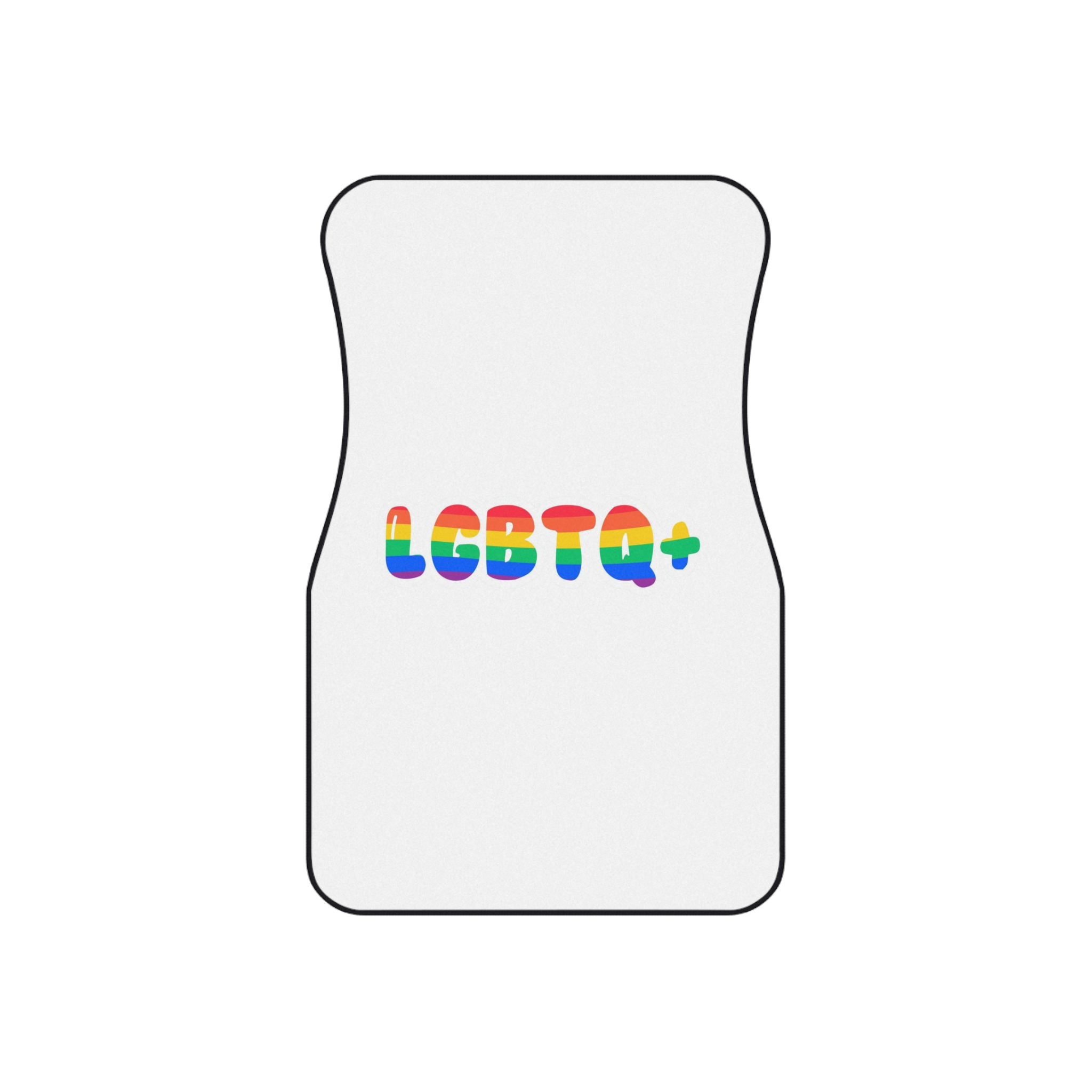Pride Rainbow Lettering Text Writing Pattern Freedom Love Heart Homo Colors Flag Parade Lgbtq Flag W Car Mats Set Of 4 - Image 2