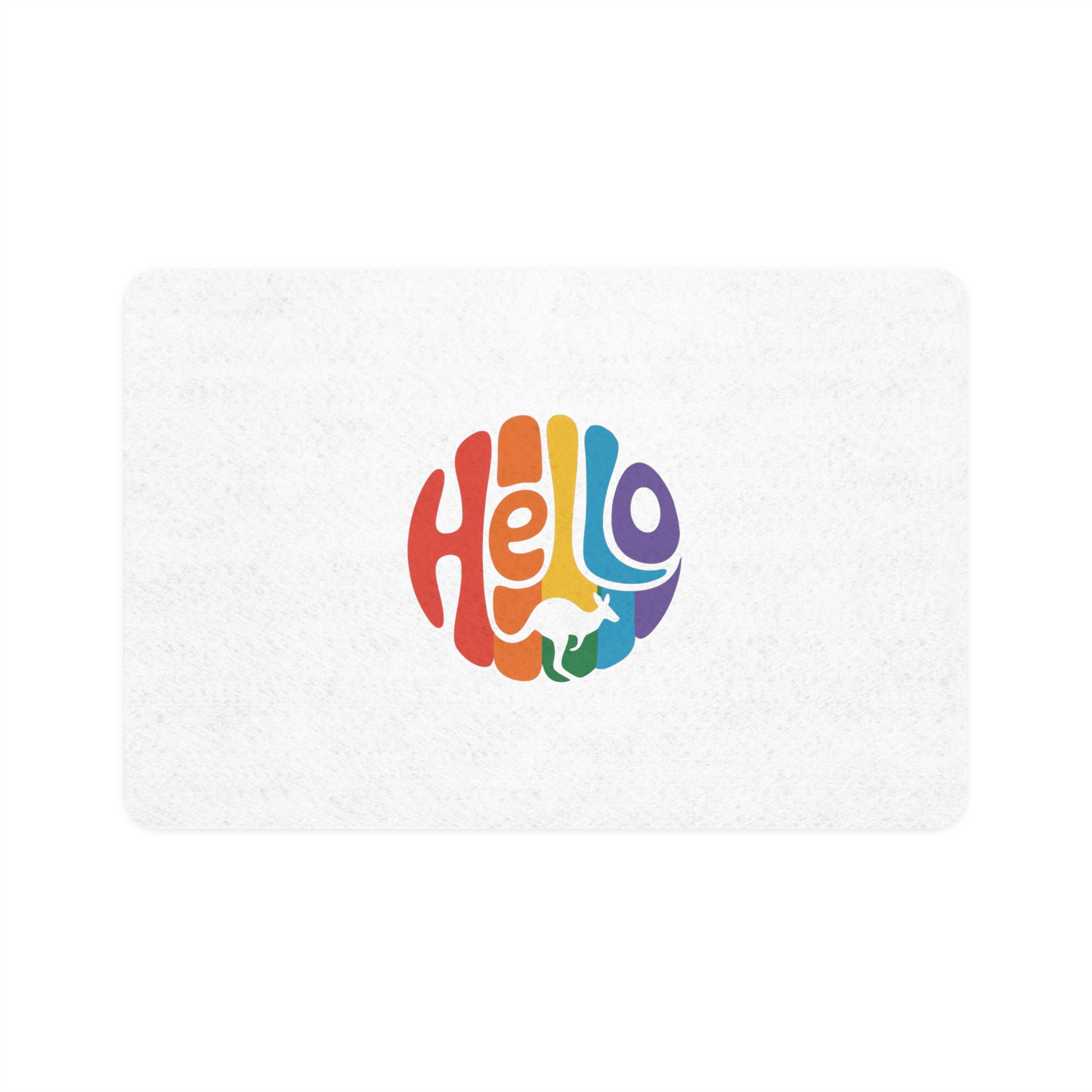 Hello Multicolor Logo Pet Food Mat 12x18