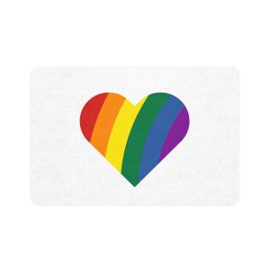 Minimalist Pride Heart Filled With Rainbow Colors Pet Food Mat 12x18