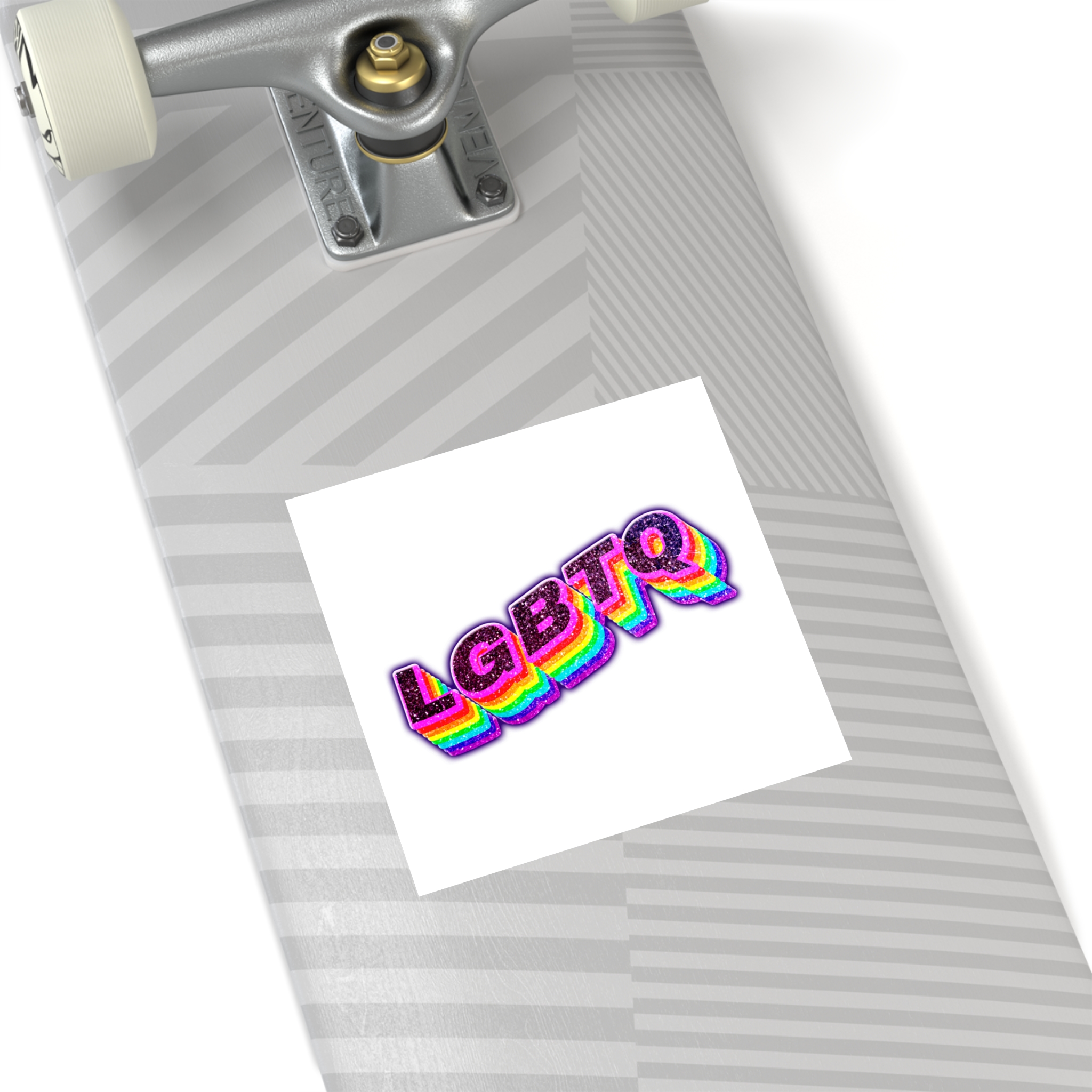 Lgbtq Rainbow 3d Png Typography Laminate Stickers Square - Image 76