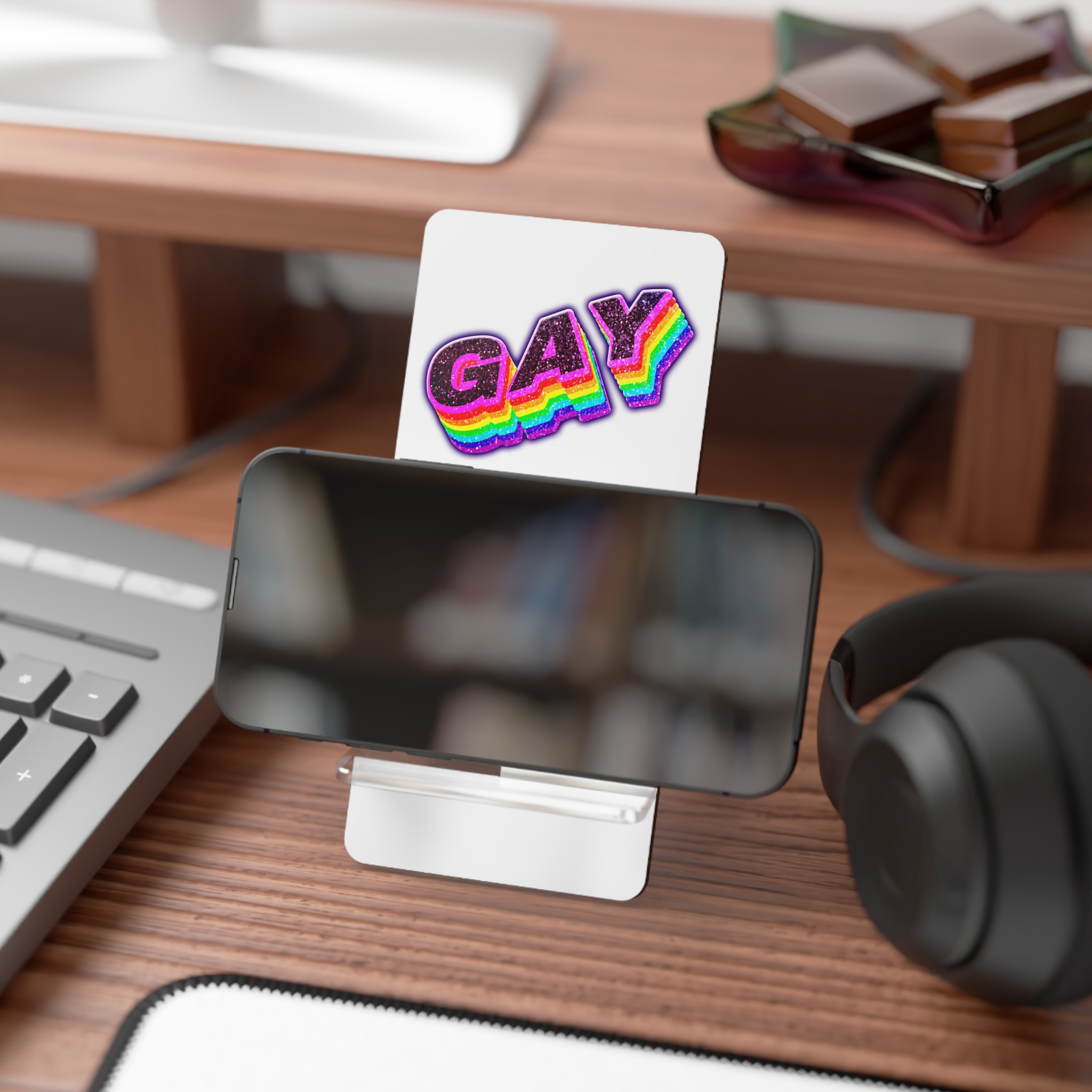 Gay Word Rainbow 3d Png Word Art Mobile Display Stand For Smartphones - Image 4