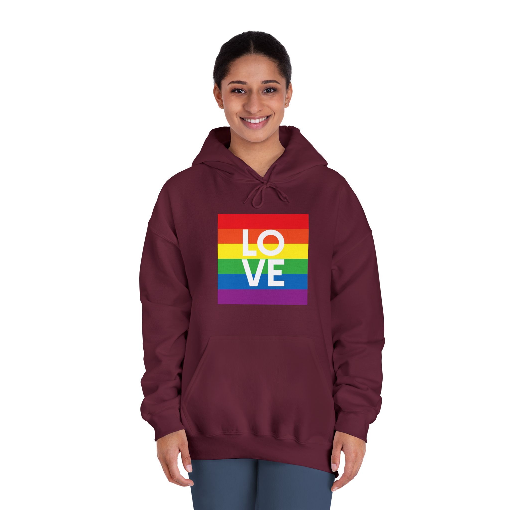 Love Lgbt Squere White Unisex Dryblend Hooded Sweatshirt - Image 20