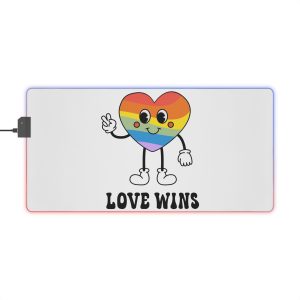 Vector Groovy Lgbtq Flag Heart - Led Gaming Mouse Pad