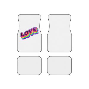 Love Png Word Rainbow Typography Car Mats Set Of 4
