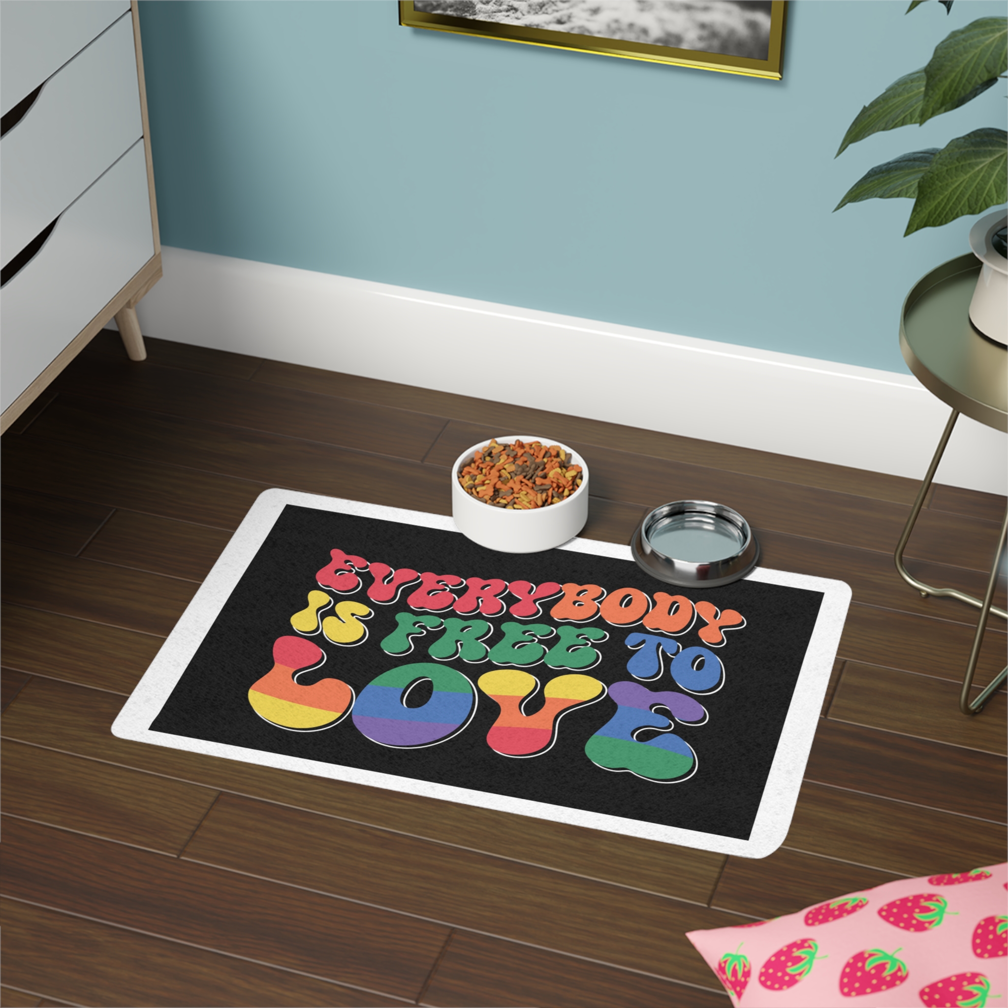 Pride Lgbt Gay Retro Tshirt Design Pet Food Mat 12x18 - Image 4