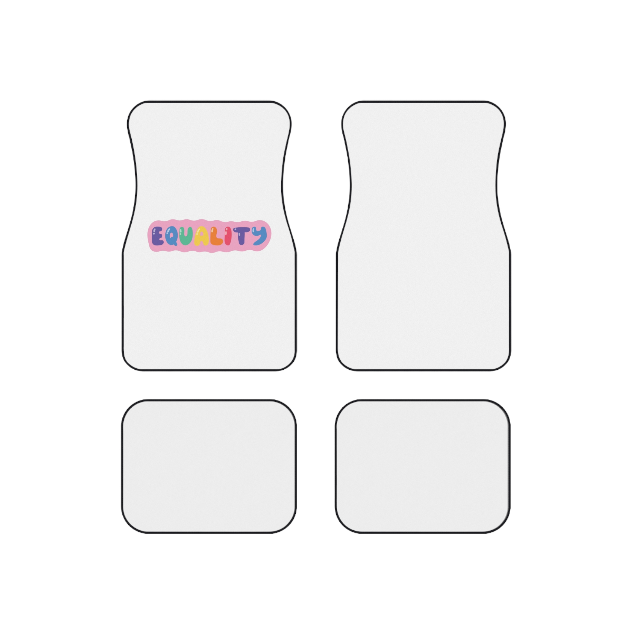 Lgbt Sticker Pack White Background Lgbtq Set Symbol Lgbt Pride Community Rainbow Elements Vector Hand Draw Illustration Hand Drawn Lettering Copia Car Mats Set Of 4