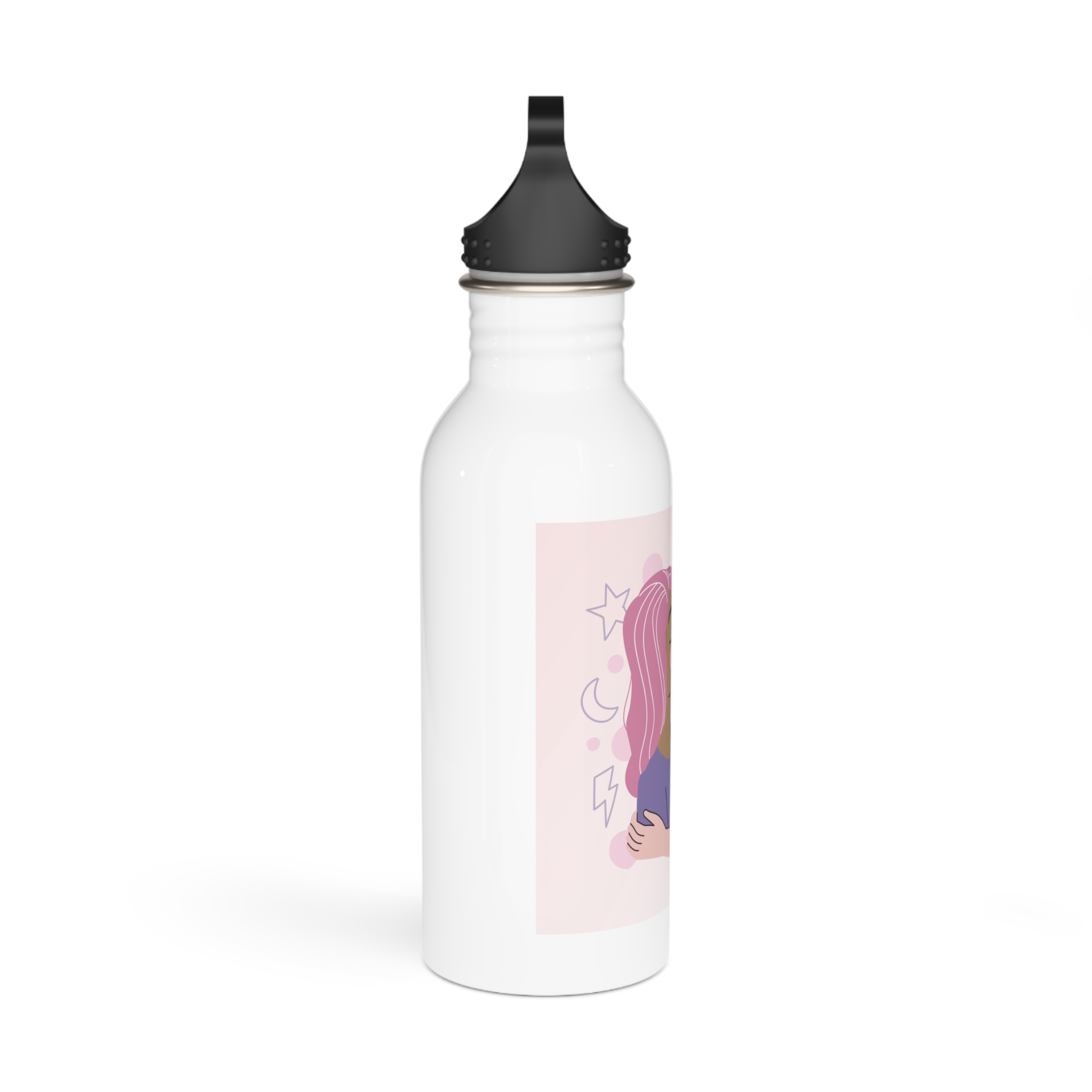 Lesbian Pride Design 5F97CF Stainless Steel Water Bottle - Image 2