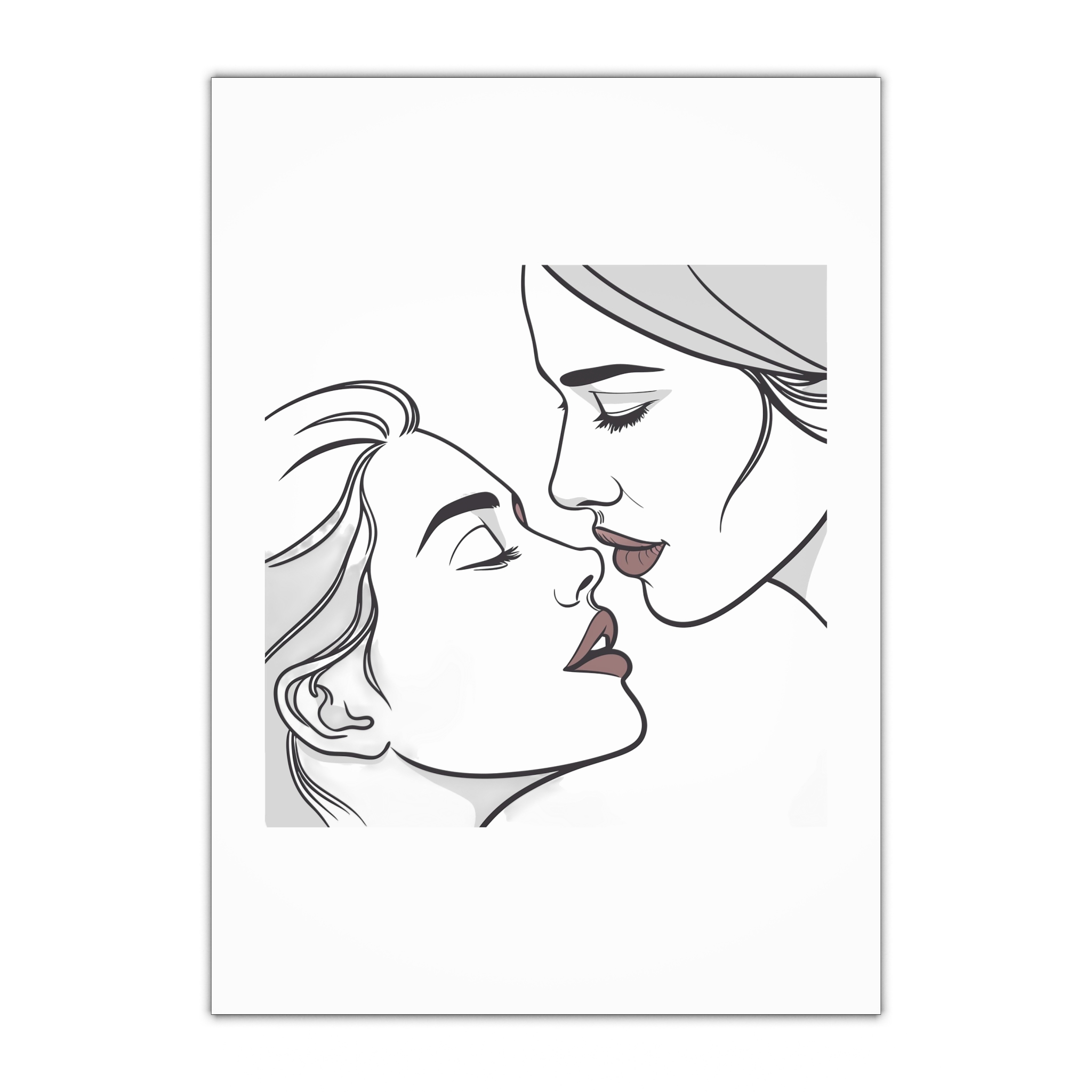 Perfect Lip Set Open Close Smooches Gift Wrapping Paper Sheets 1pc