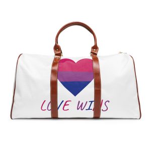 Colorful Heart Shape Bisexual Pride Flag Happy Pride Day Lgbtqia Community Pride Month Vector Hand Drawn Doodle Posters Stickers Logo Cards Waterproof Travel Bag