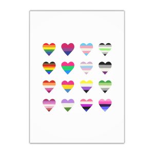 Set Colorful Lgbtq Pride Flag Heart Shape Gender Equality Sexual Identity Pride Flags Collection Lgbtqia Community Pride Month (1) Gift Wrapping Paper Sheets 1pc