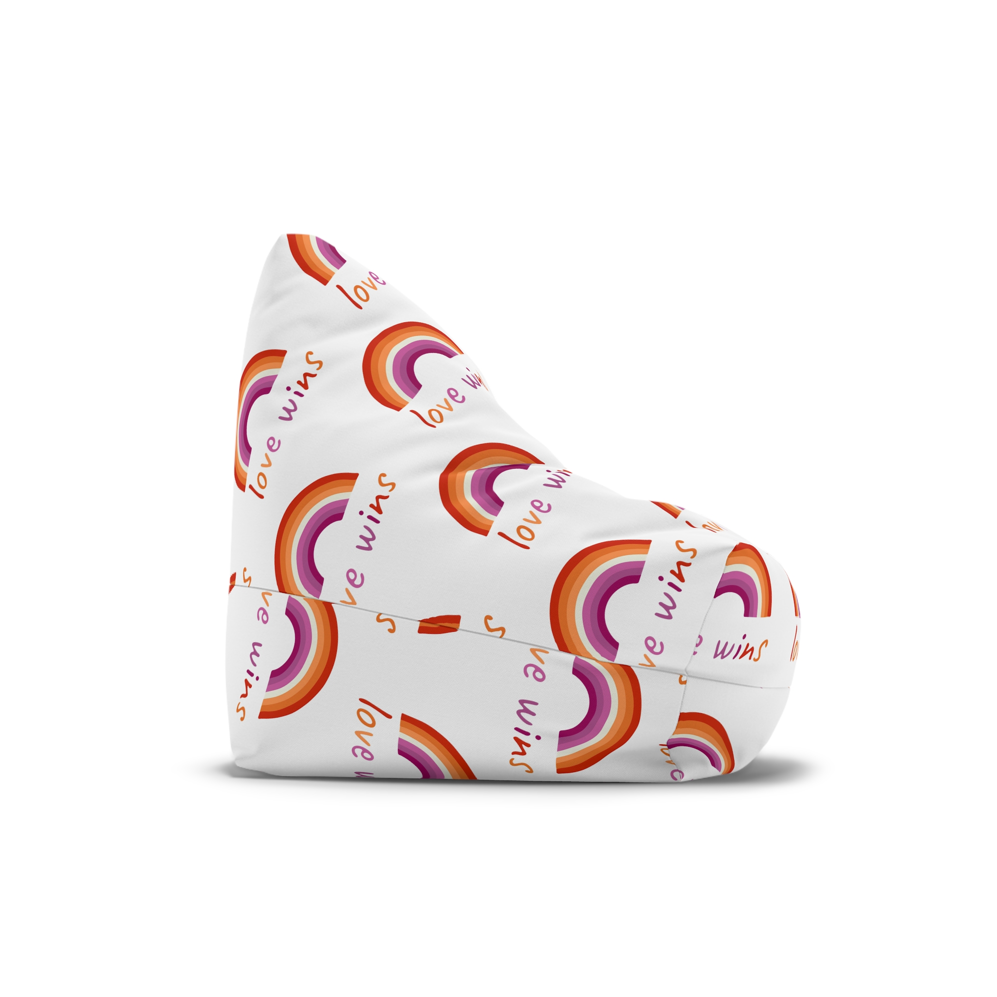 Colorful Rainbow Shape Lesbian Pride Flag Happy Pride Day Lgbtqia Community Pride Month Vector Hand Drawn Doodle Posters Stickers Logo Cards (1) Bean Bag Chair Cover - Image 3