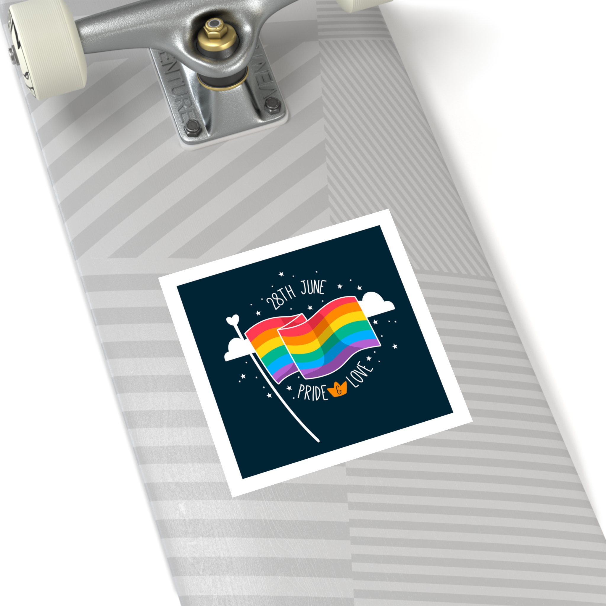 Rainbow Flag With Pride Day Concept Laminate Stickers Square - Image 40